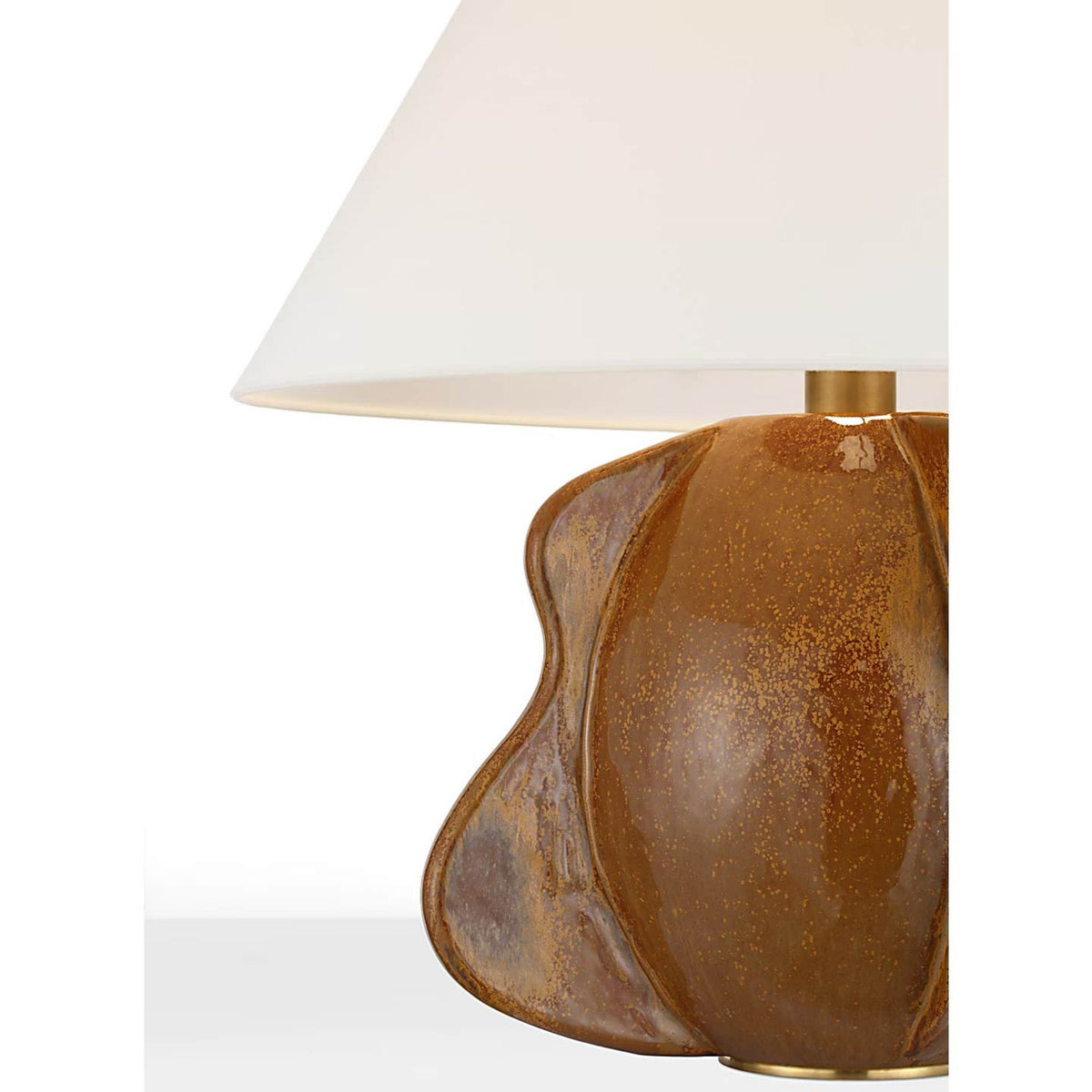 Kelly Wearstler Delmar 22" Table Lamp in Molten Amber with Linen Shade W23.75" x H22.25"