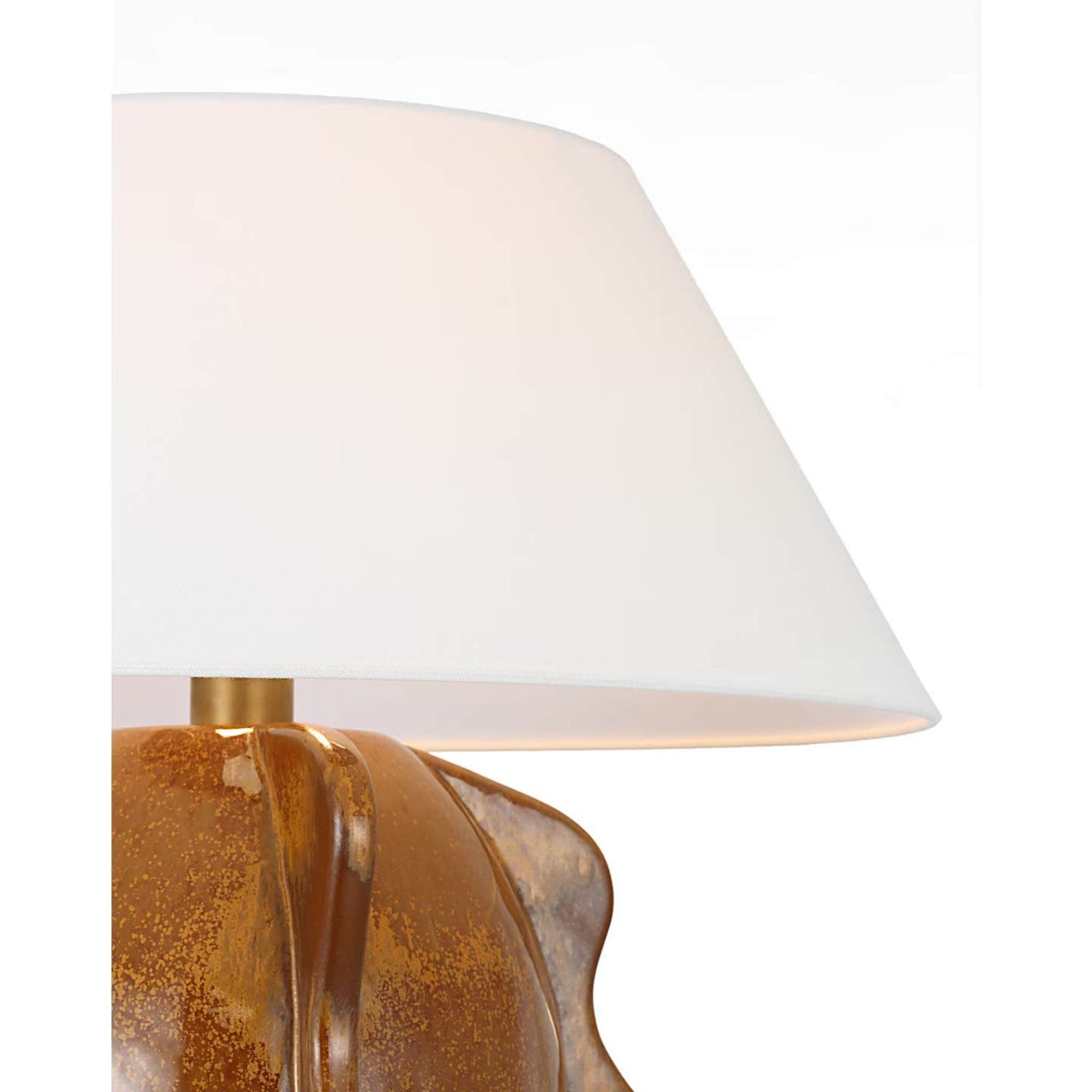 Kelly Wearstler Delmar 22" Table Lamp in Molten Amber with Linen Shade W23.75" x H22.25"