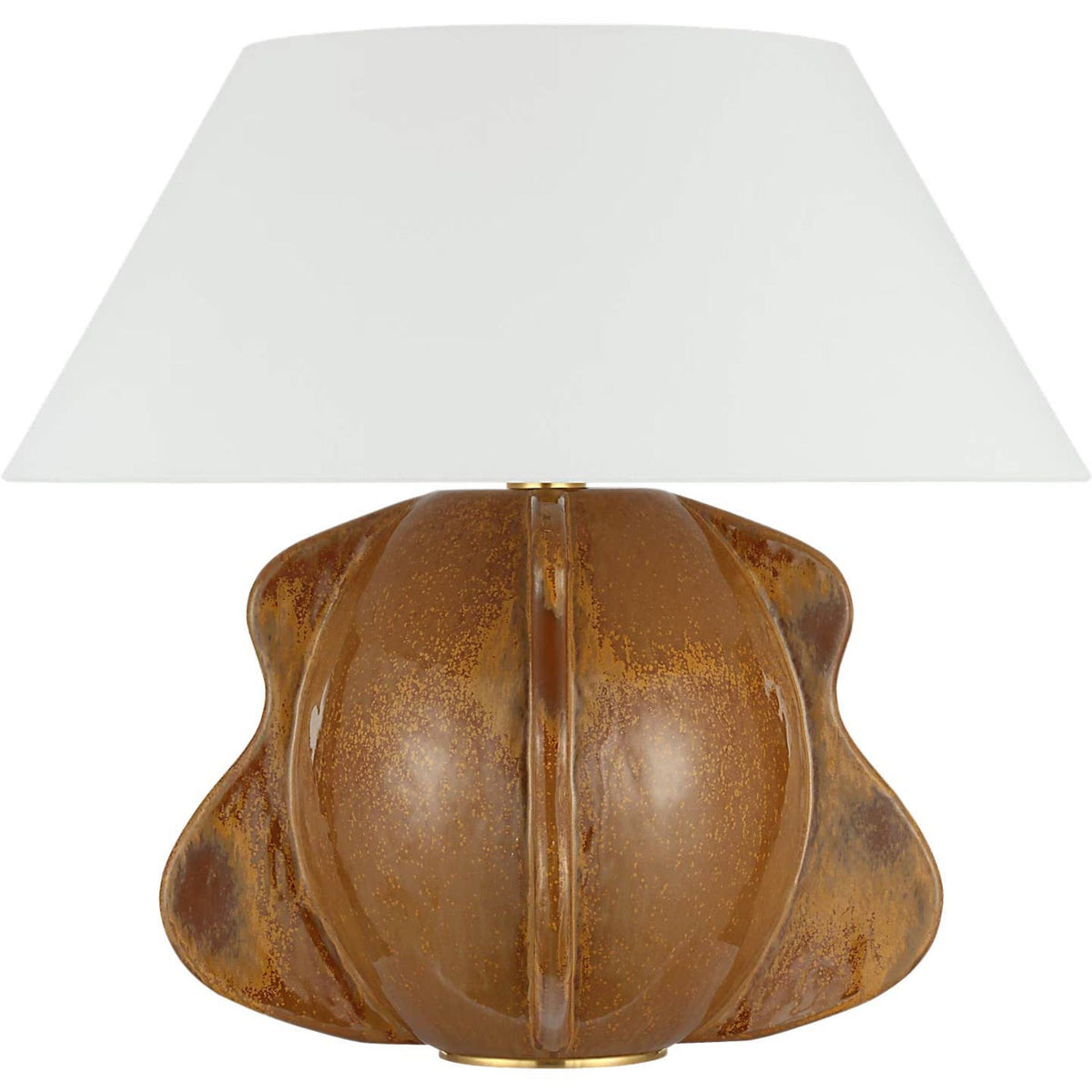 Kelly Wearstler Delmar 22" Table Lamp in Molten Amber with Linen Shade W23.75" x H22.25"