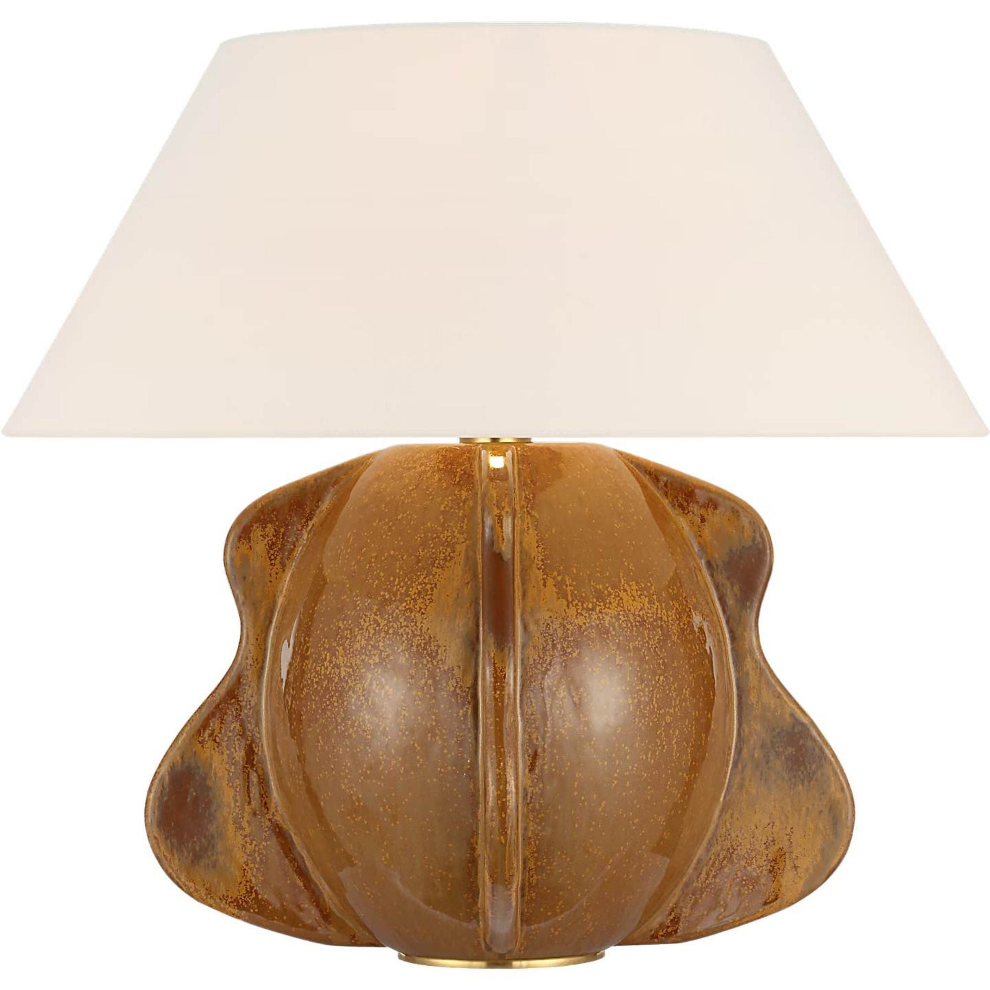 Kelly Wearstler Delmar 22" Table Lamp in Molten Amber with Linen Shade W23.75" x H22.25"