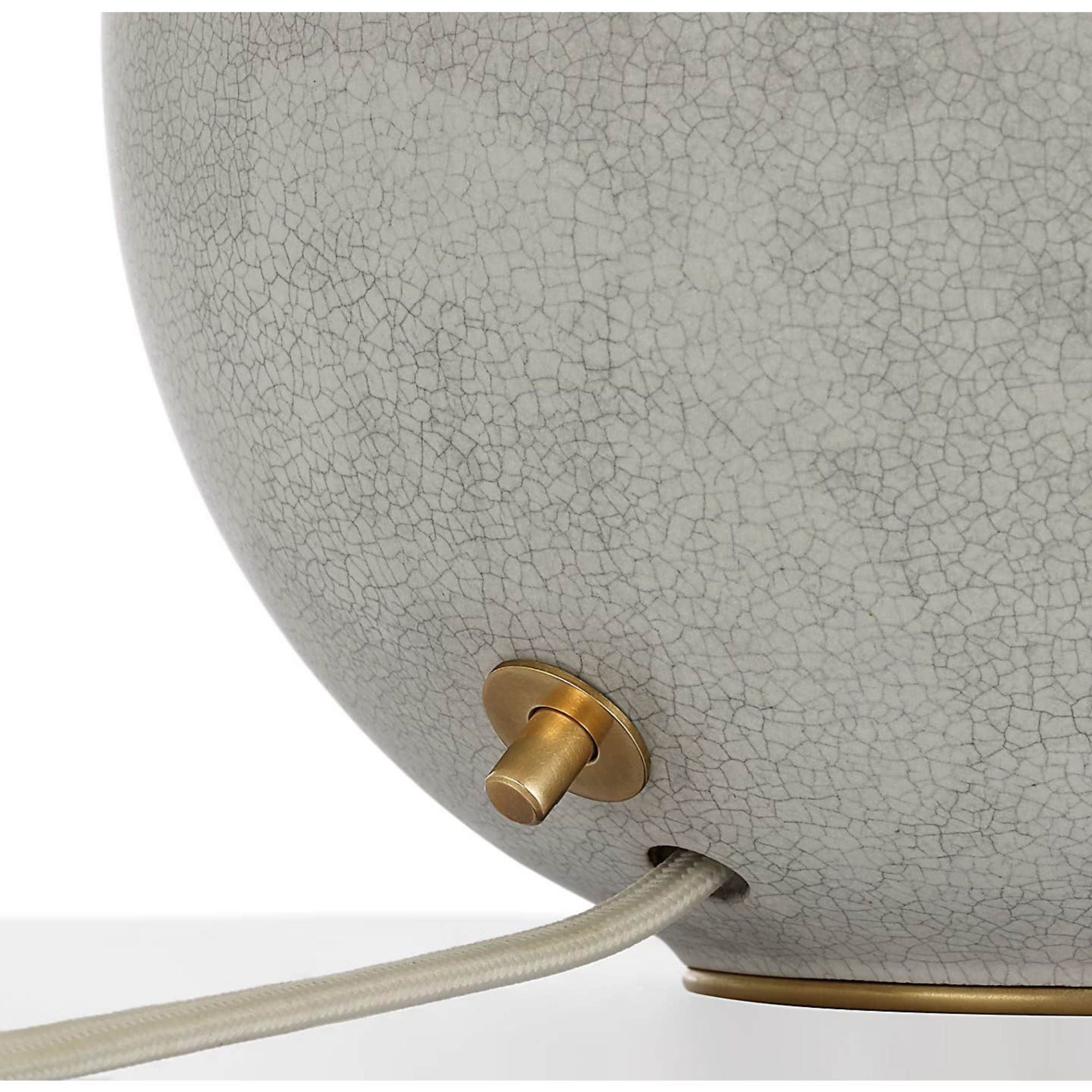 Kelly Wearstler Lindo 14" Accent Lamp in Moonwhite with Linen Shade W15" x H13.75"