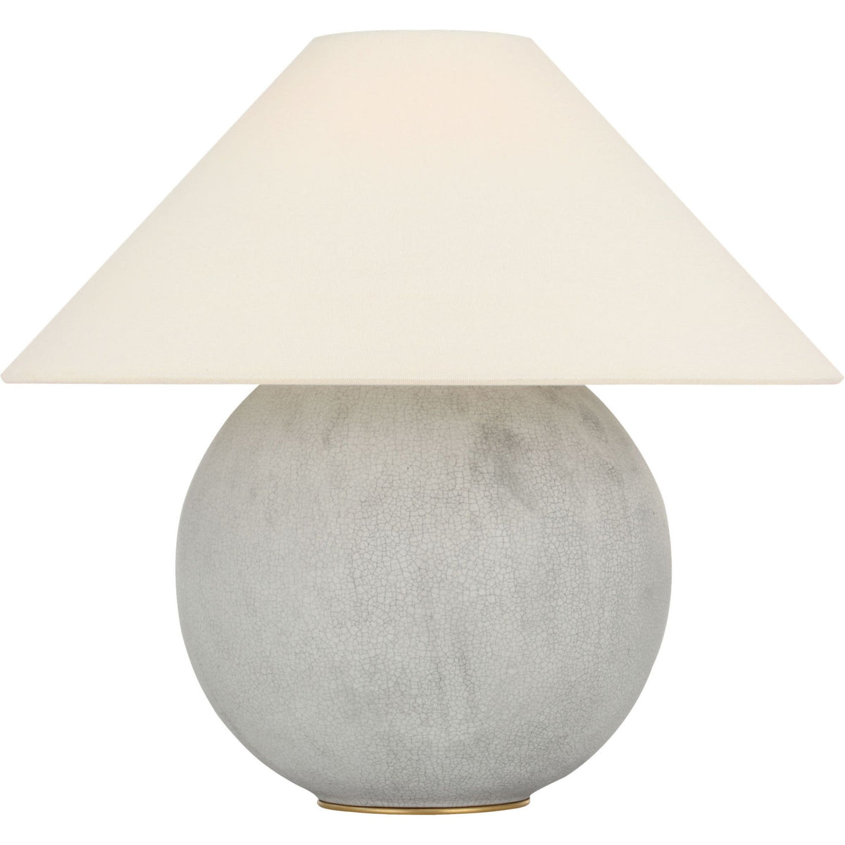 Kelly Wearstler Lindo 14" Accent Lamp in Moonwhite with Linen Shade W15" x H13.75"