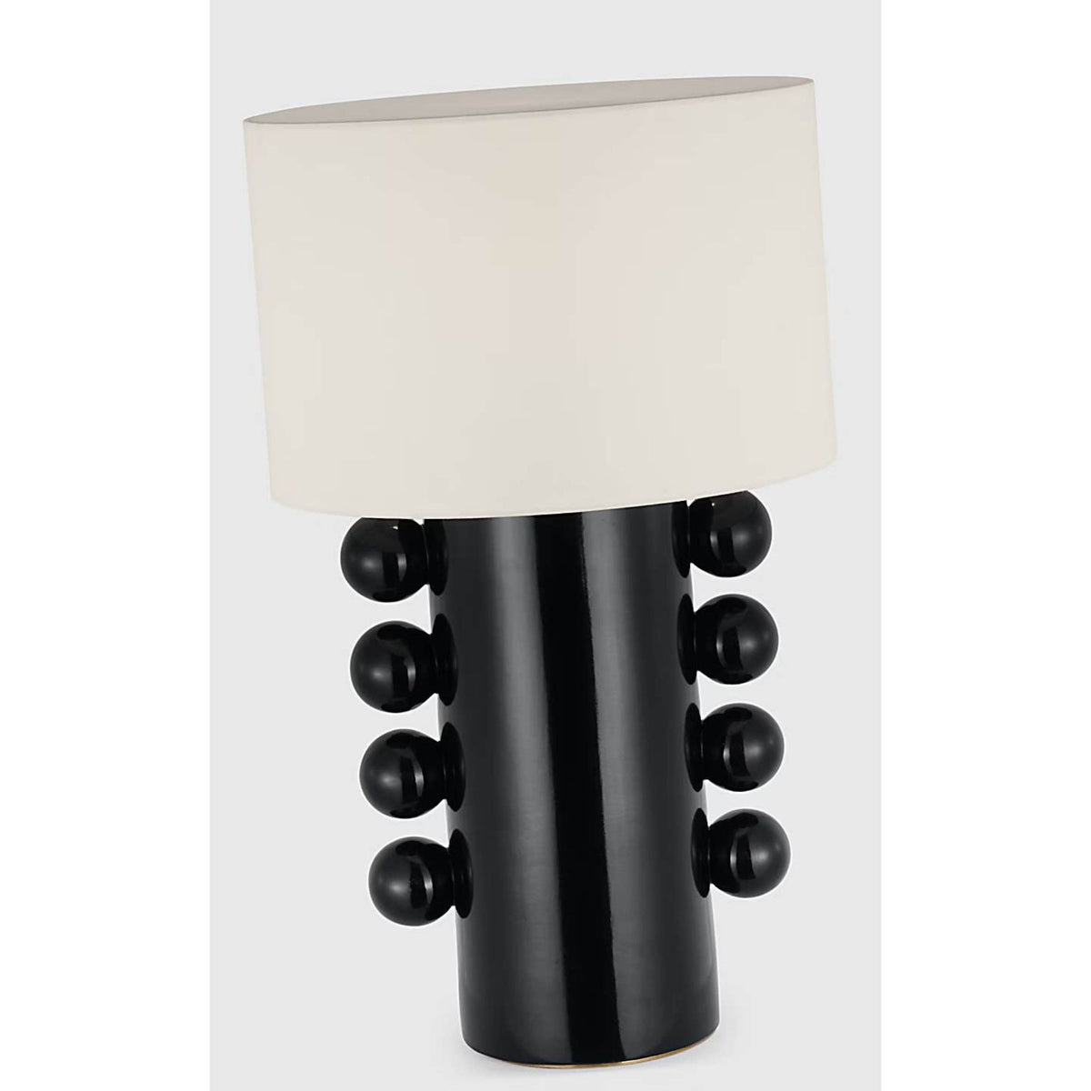 Kelly Wearstler Tiglia Tall Cordless Table Lamp in Black with Linen Shade W18.5" x H31"