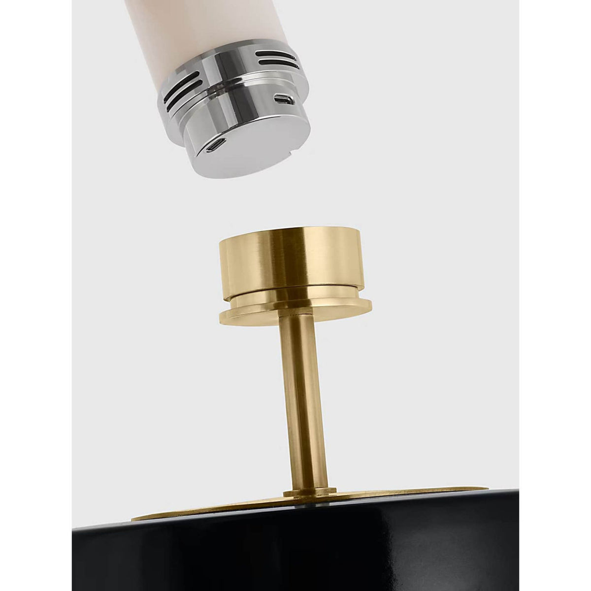 Kelly Wearstler Tiglia Tall Cordless Table Lamp in Black with Linen Shade W18.5" x H31"