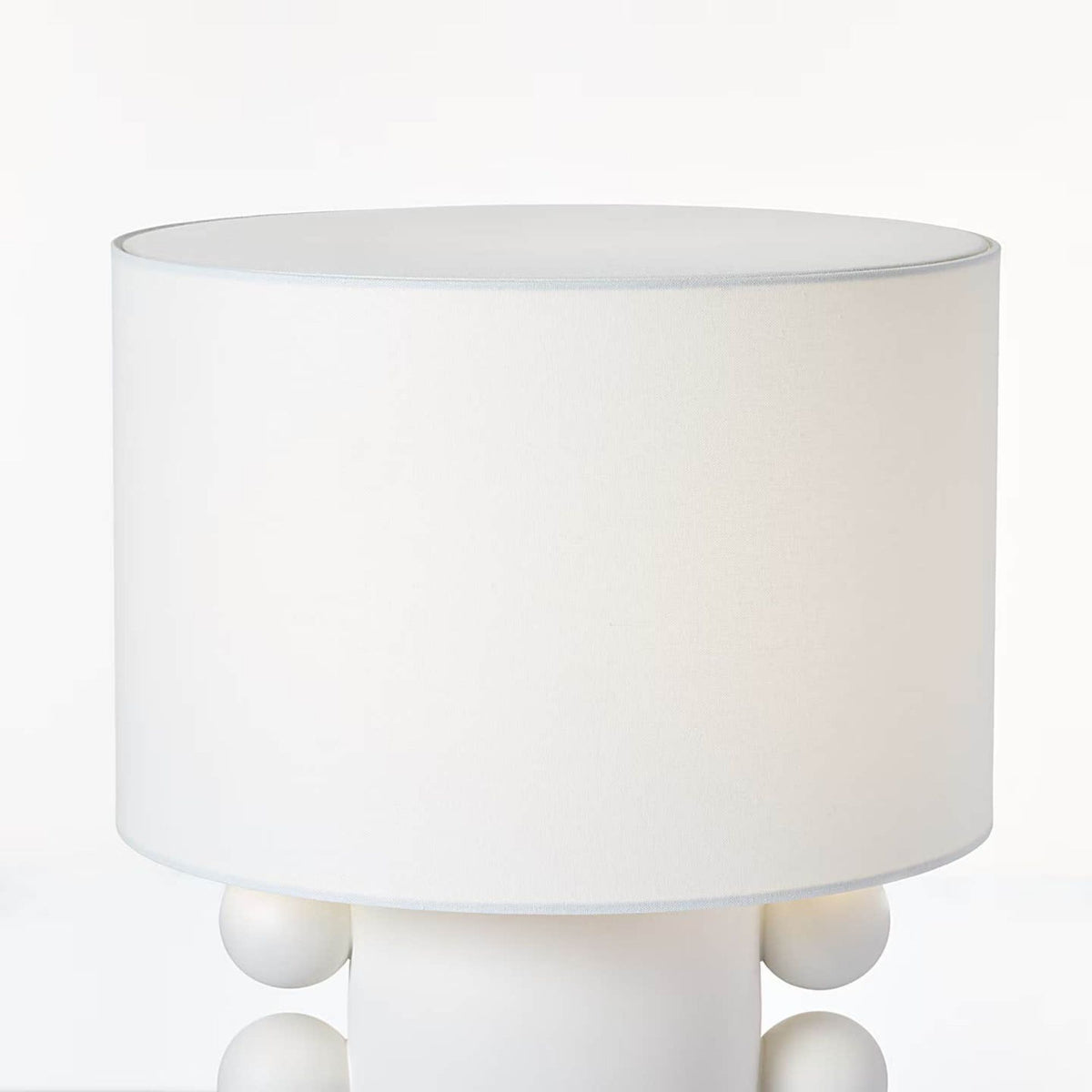 Kelly Wearstler Tiglia Tall Table Lamp in Plaster White with Linen Shade W18.5" x H31"