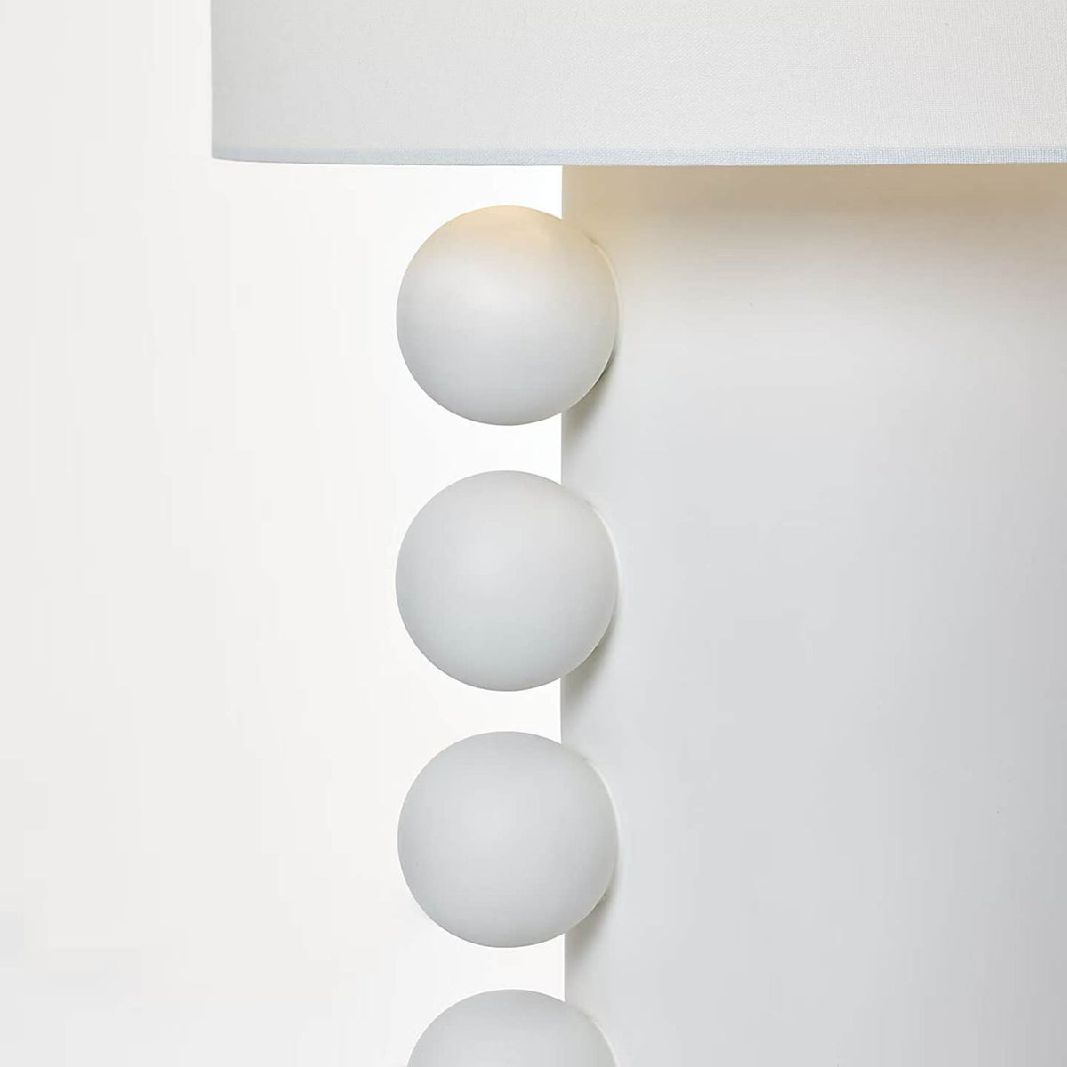 Kelly Wearstler Tiglia Tall Table Lamp in Plaster White with Linen Shade W18.5" x H31"