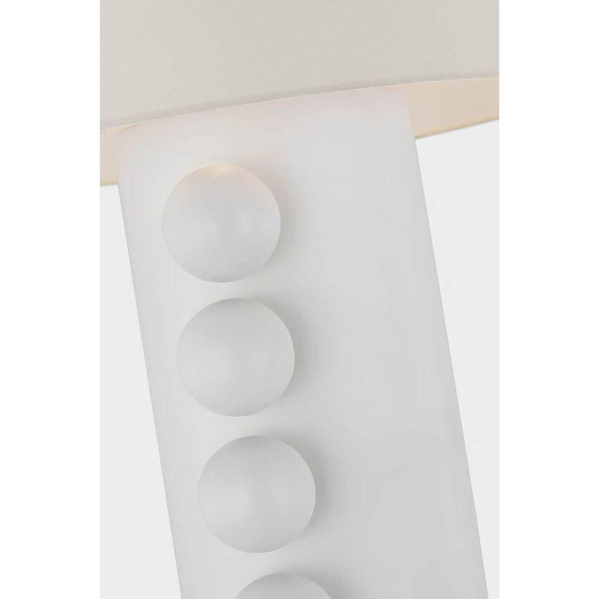 Kelly Wearstler Tiglia Tall Cordless Table Lamp in Plaster White with Linen Shade W18.5" x H31"