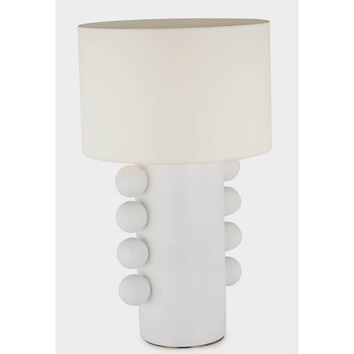 Kelly Wearstler Tiglia Tall Cordless Table Lamp in Plaster White with Linen Shade W18.5" x H31"