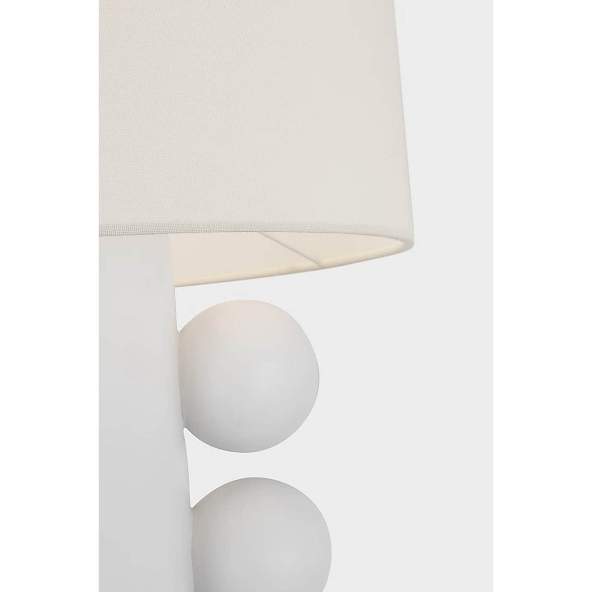 Kelly Wearstler Tiglia Tall Cordless Table Lamp in Plaster White with Linen Shade W18.5" x H31"