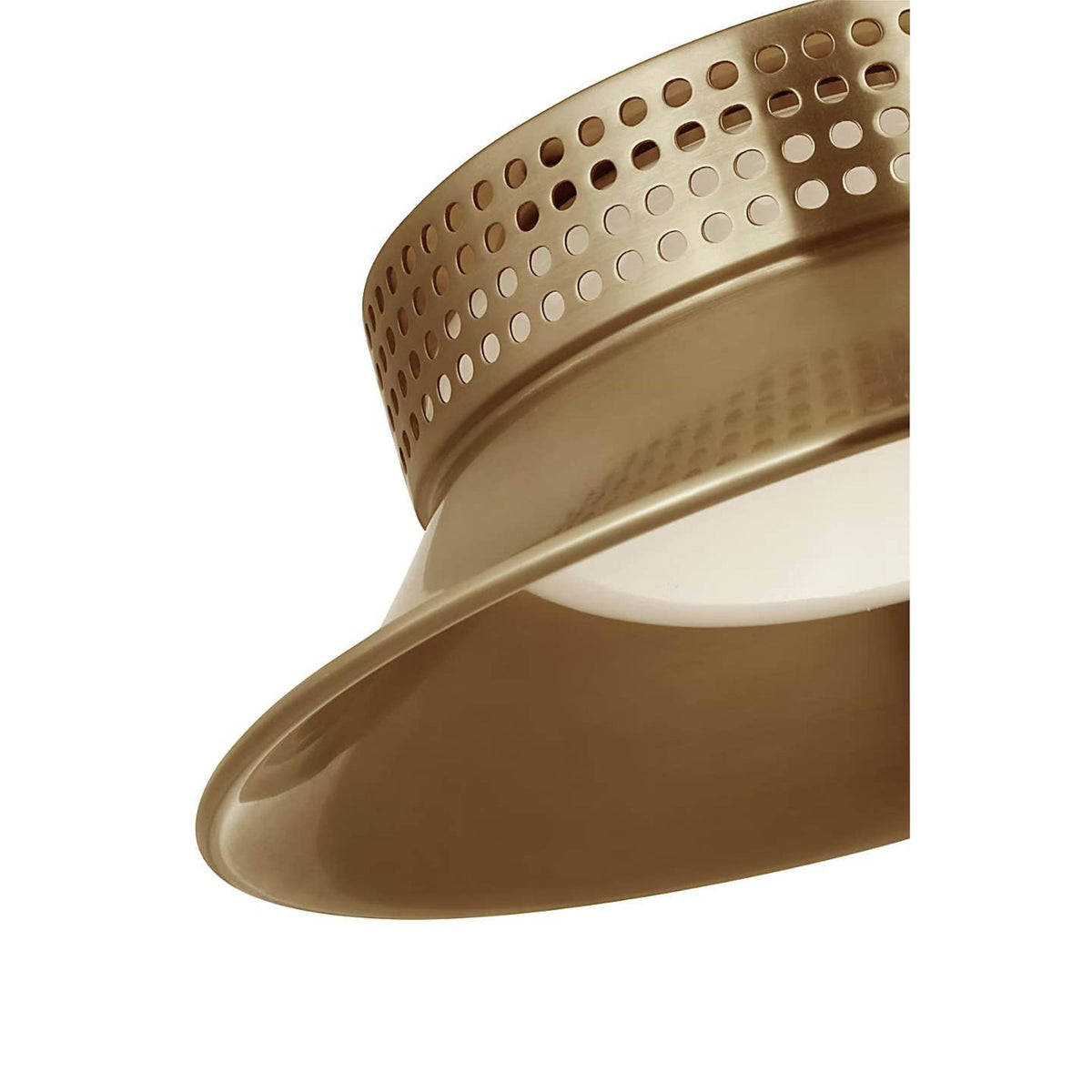 Kelly Wearstler Precision 7" Flush Mount in Antique-Burnished Brass with White Glass W7.25" x H2.5"