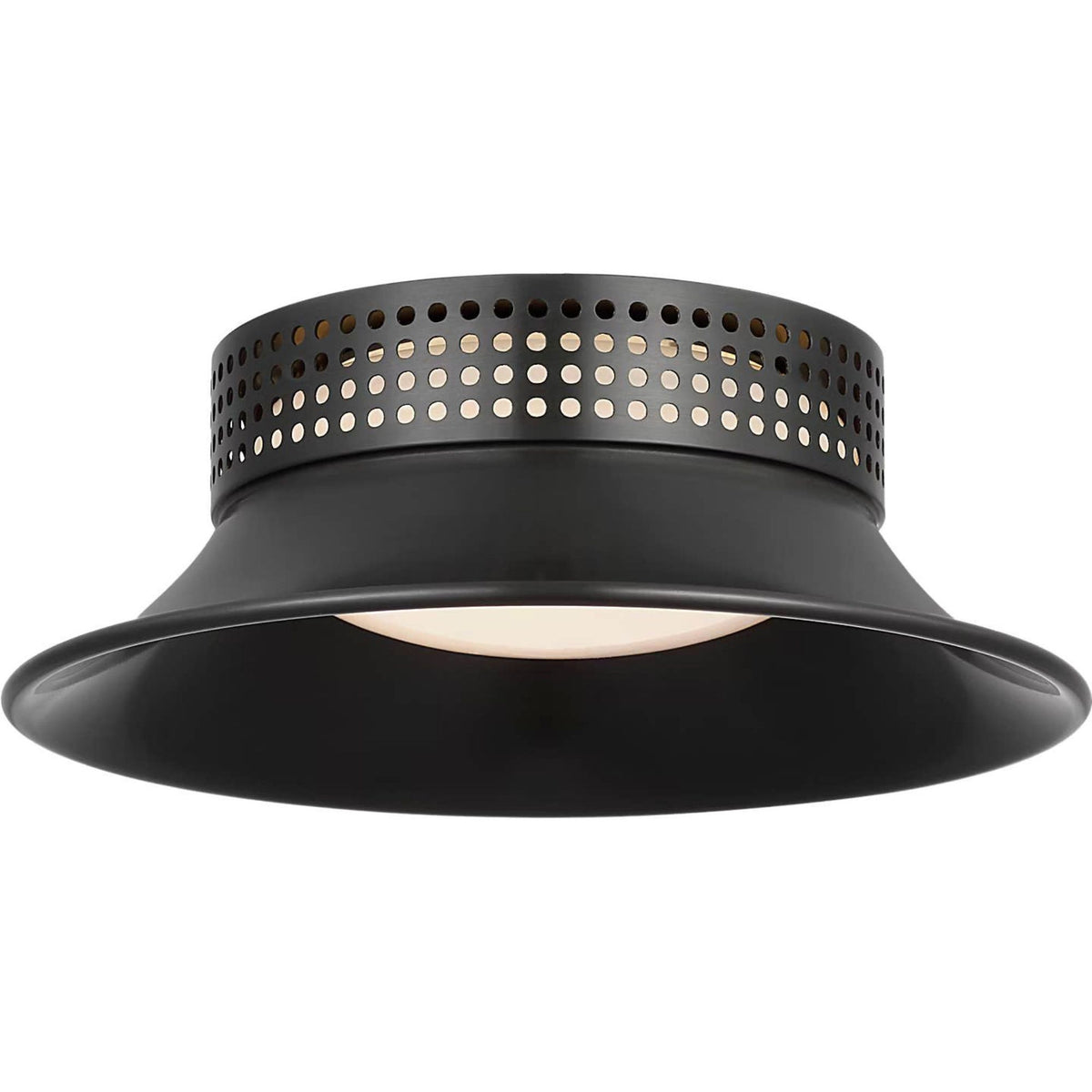 Kelly Wearstler Precision 7" Flush Mount in Bronze with White Glass W7.25" x H2.5"