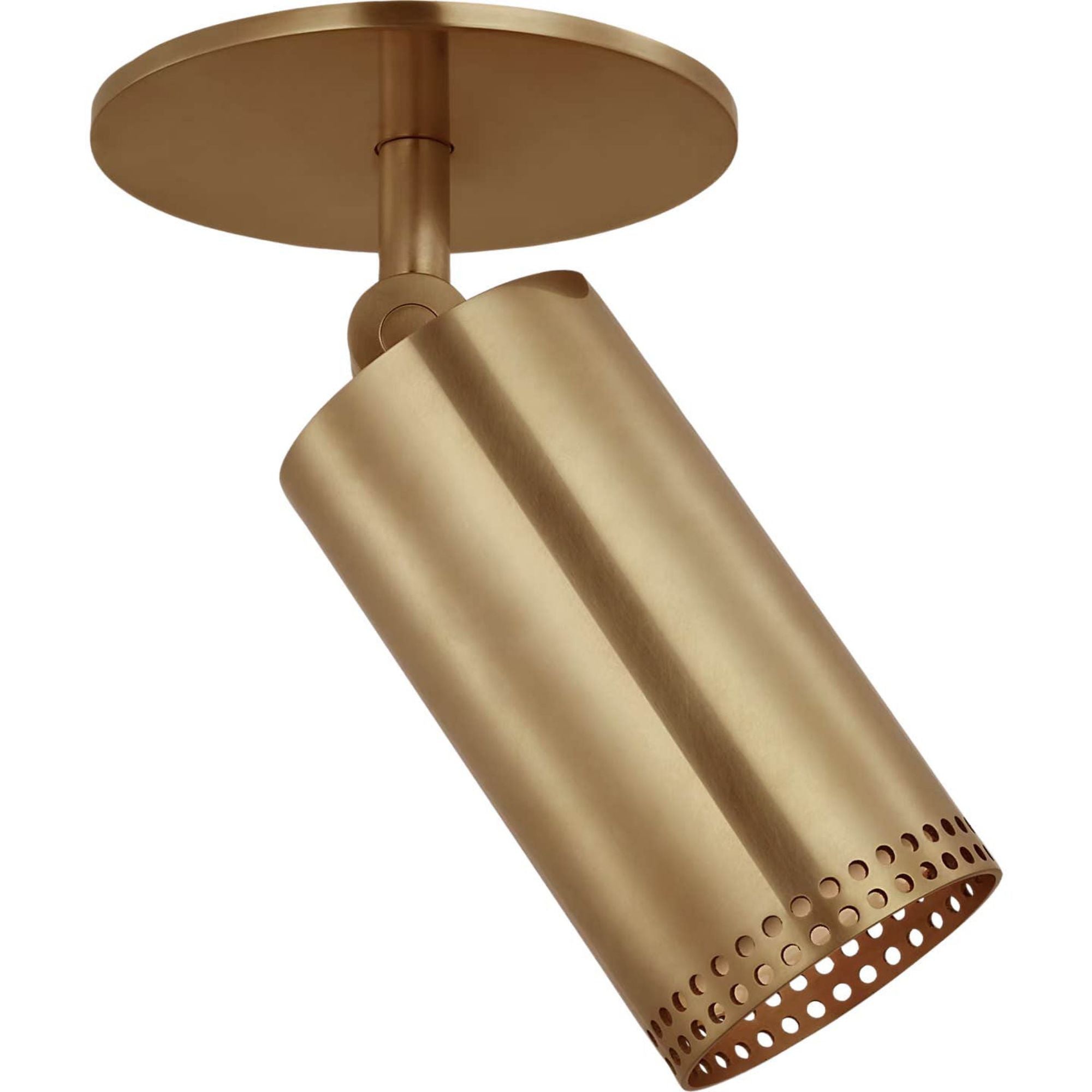 Kelly Wearstler Precision 3" Directional Monopoint Flush Mount in Antique-Burnished Brass with White Glass W2.5" x H6.75"