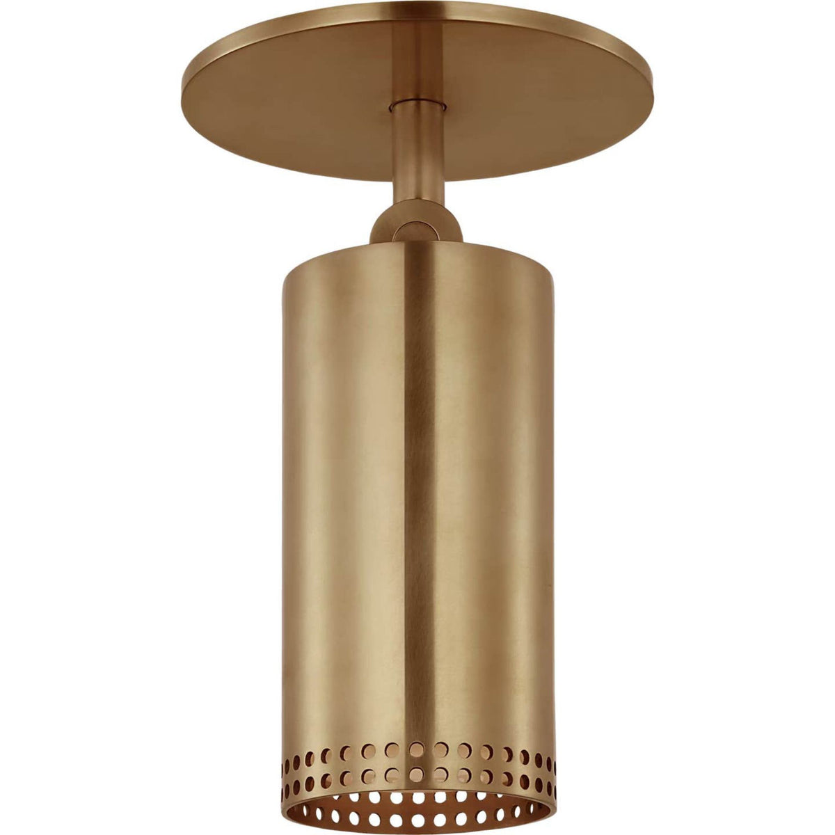 Kelly Wearstler Precision 3" Directional Monopoint Flush Mount in Antique-Burnished Brass with White Glass W2.5" x H6.75"