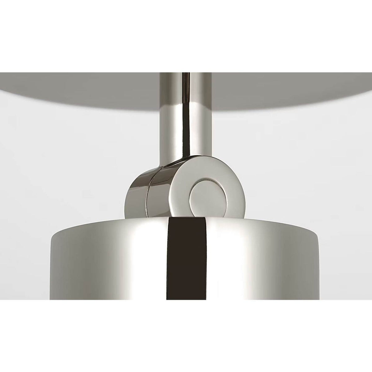 Kelly Wearstler Precision 3" Directional Monopoint Flush Mount in Polished Nickel with White Glass W2.5" x H6.75"
