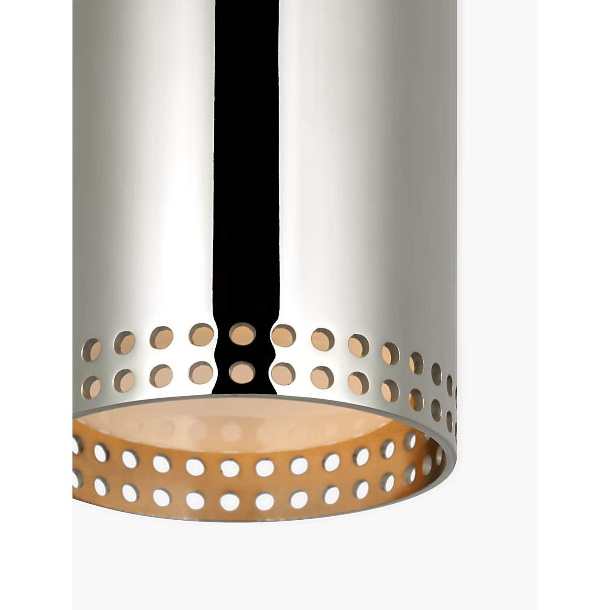 Kelly Wearstler Precision 3" Directional Monopoint Flush Mount in Polished Nickel with White Glass W2.5" x H6.75"