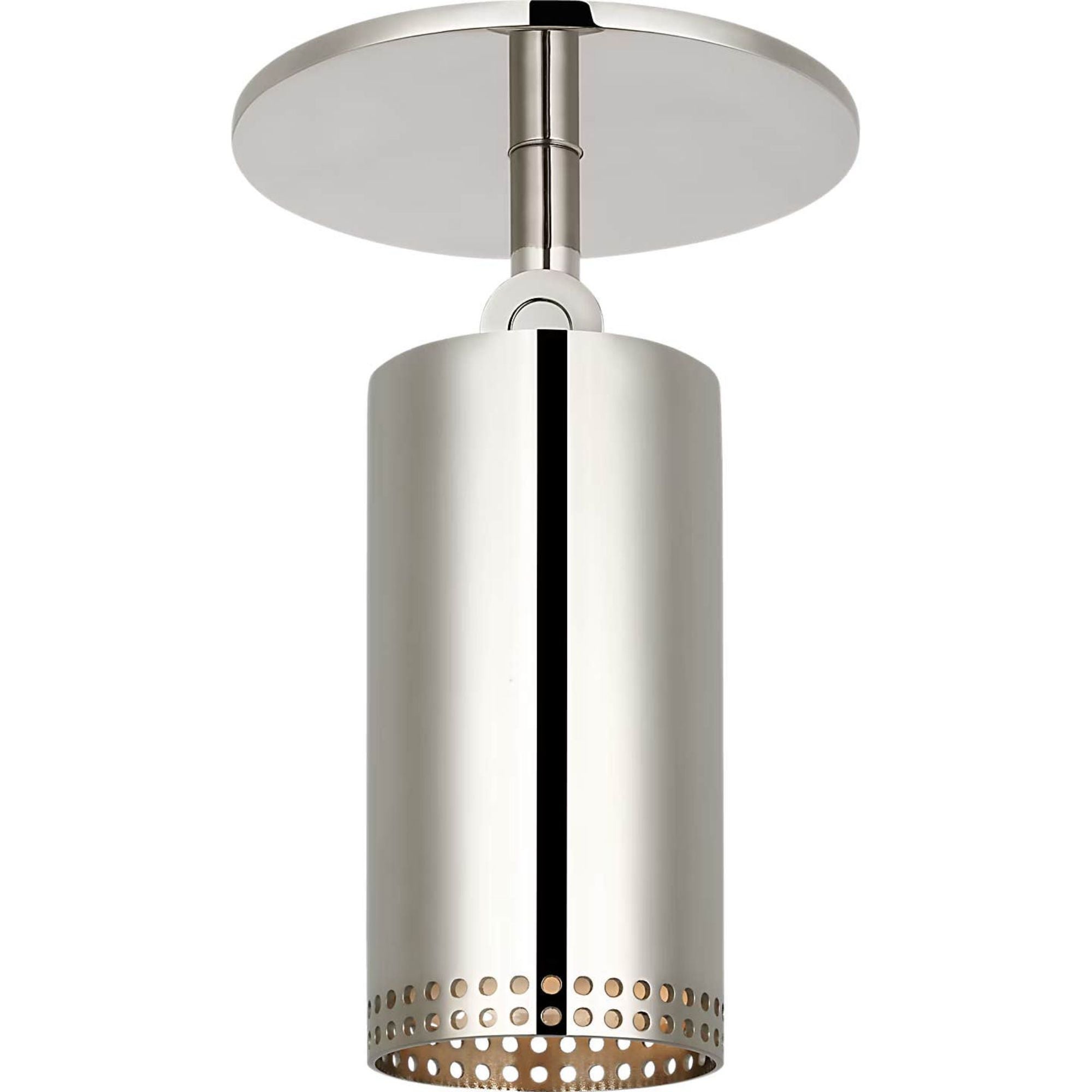 Kelly Wearstler Precision 3" Directional Monopoint Flush Mount in Polished Nickel with White Glass W2.5" x H6.75"