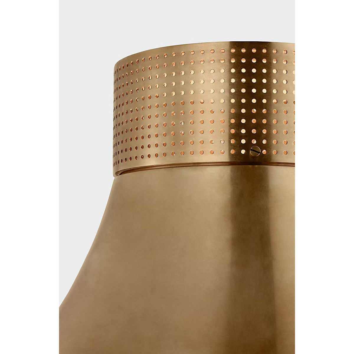 Kelly Wearstler Precision 17" Flush Mount in Antique-Burnished Brass with White Glass W17" x H17.75"