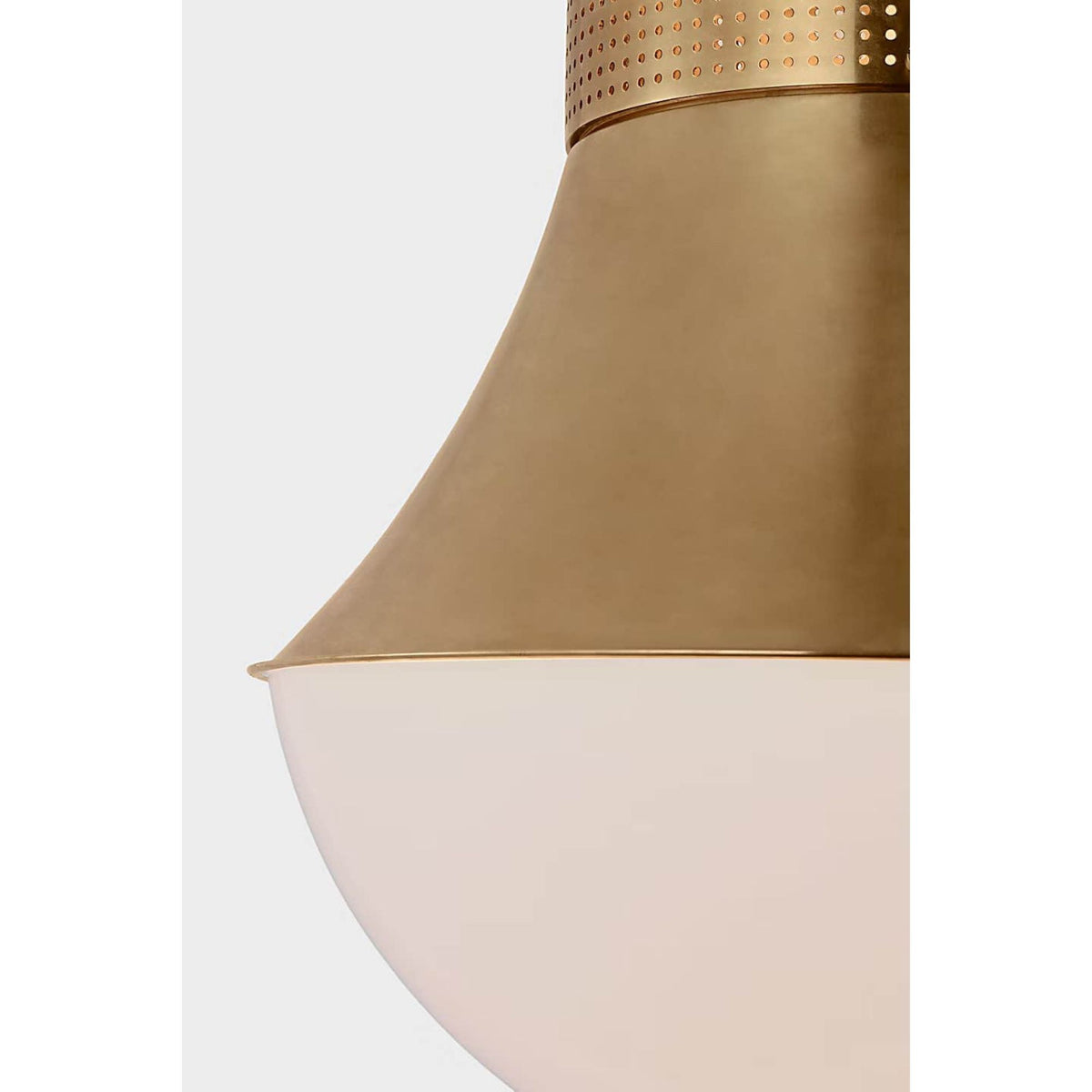 Kelly Wearstler Precision 17" Flush Mount in Antique-Burnished Brass with White Glass W17" x H17.75"