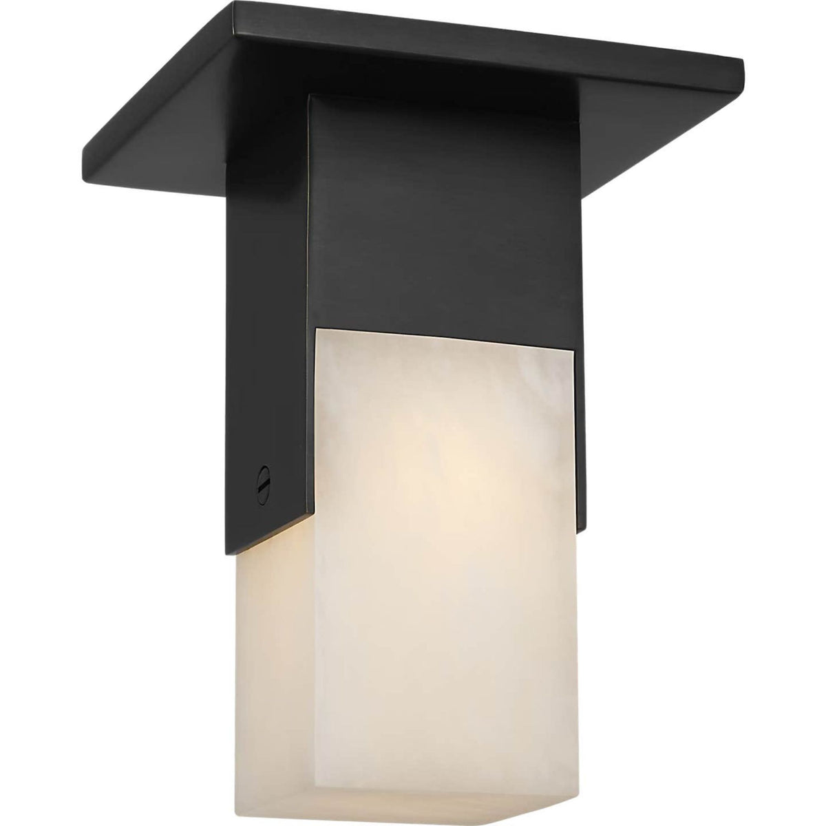 Kelly Wearstler Covet Short Monopoint Flush Mount in Bronze with Alabaster W2.25" x H5.5"