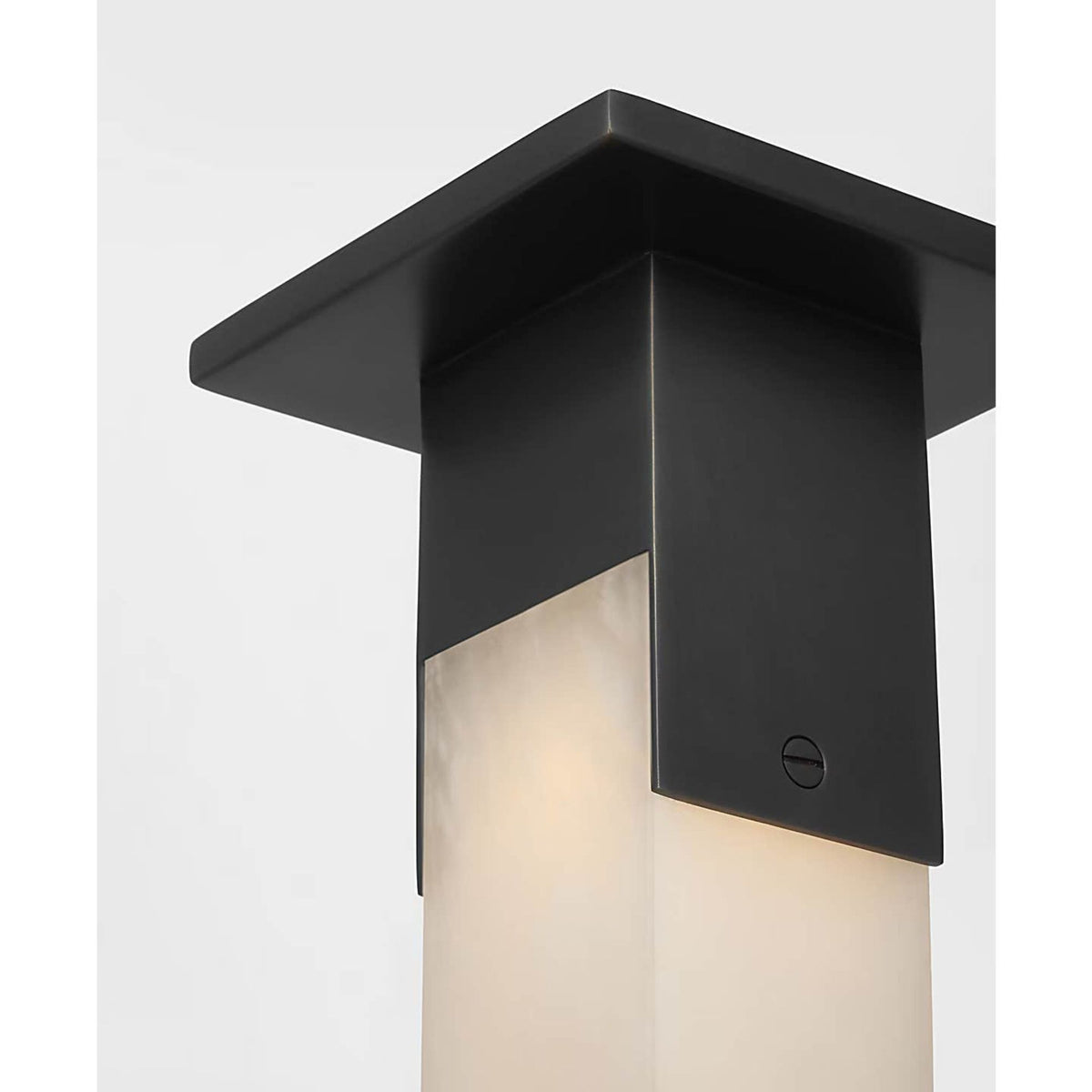 Kelly Wearstler Covet Short Monopoint Flush Mount in Bronze with Alabaster W2.25" x H5.5"
