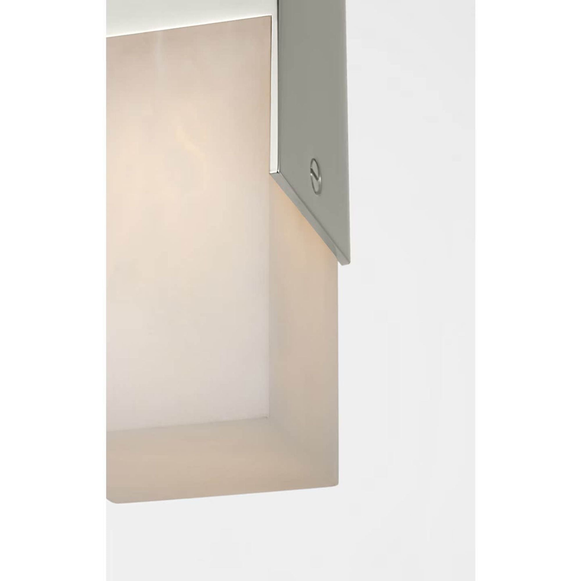 Kelly Wearstler Covet Short Monopoint Flush Mount in Polished Nickel with Alabaster W2.25" x H5.5"