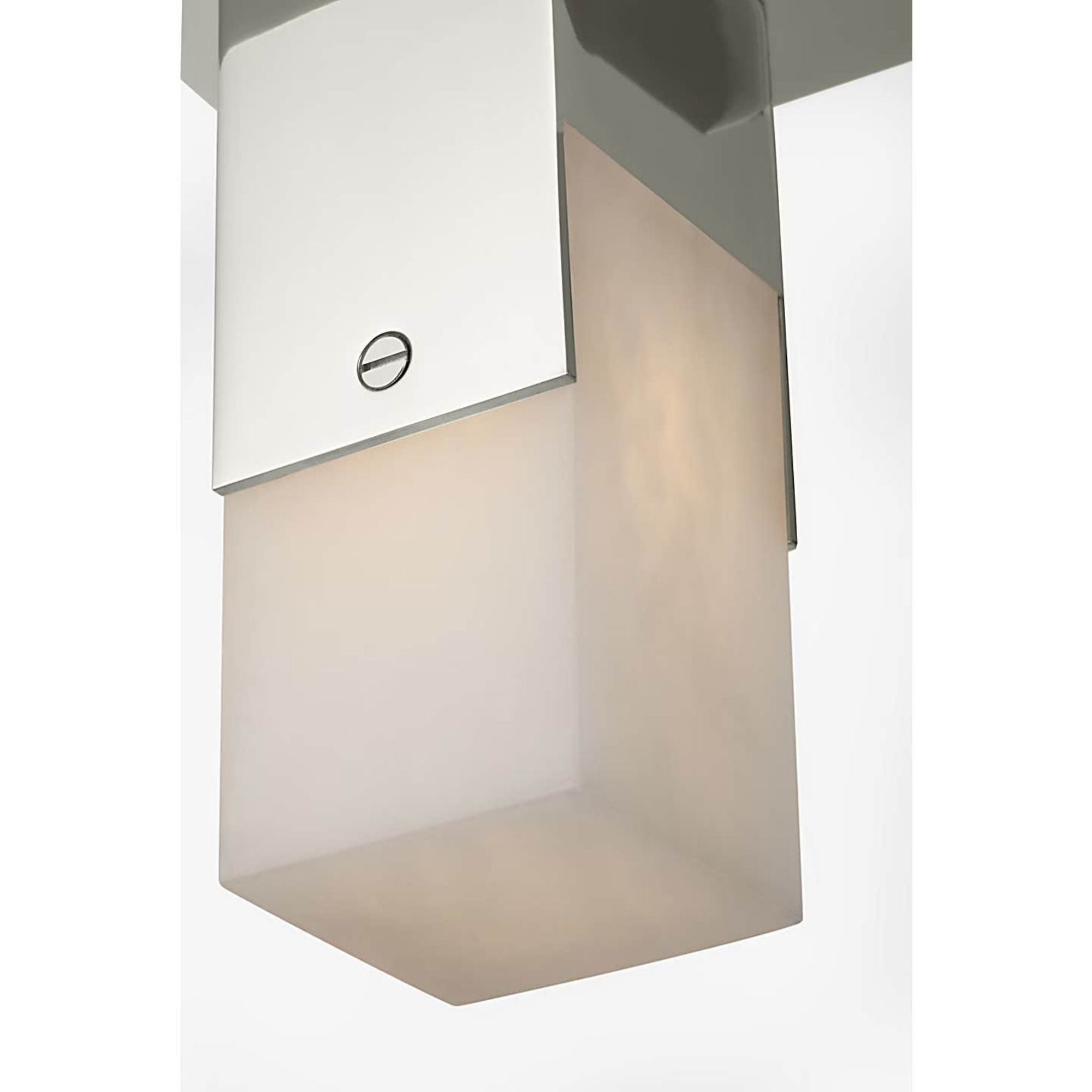 Kelly Wearstler Covet Short Monopoint Flush Mount in Polished Nickel with Alabaster W2.25" x H5.5"