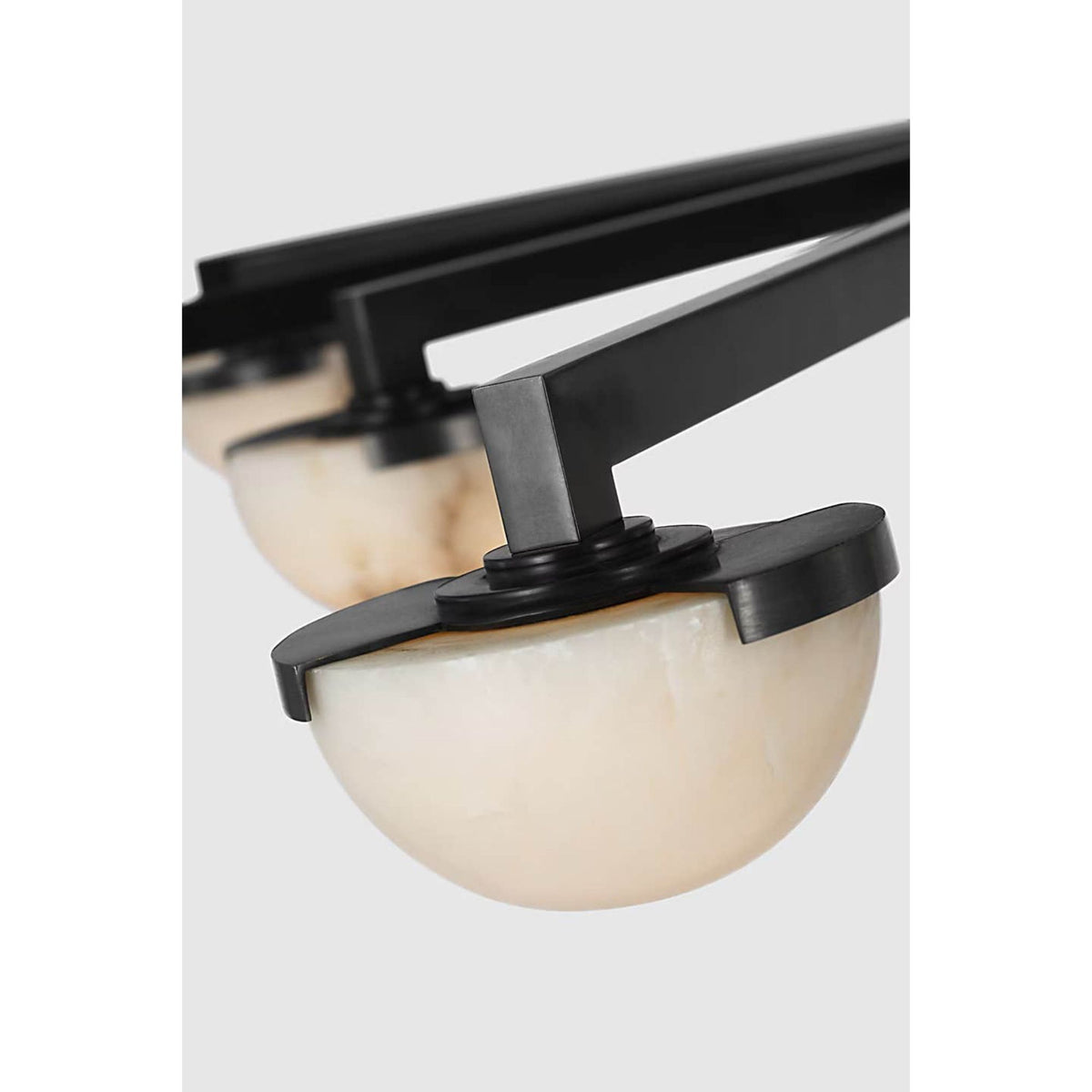 Kelly Wearstler Pedra Grande Staggered Arm Flush Mount in Bronze with Alabaster W60" x H6"