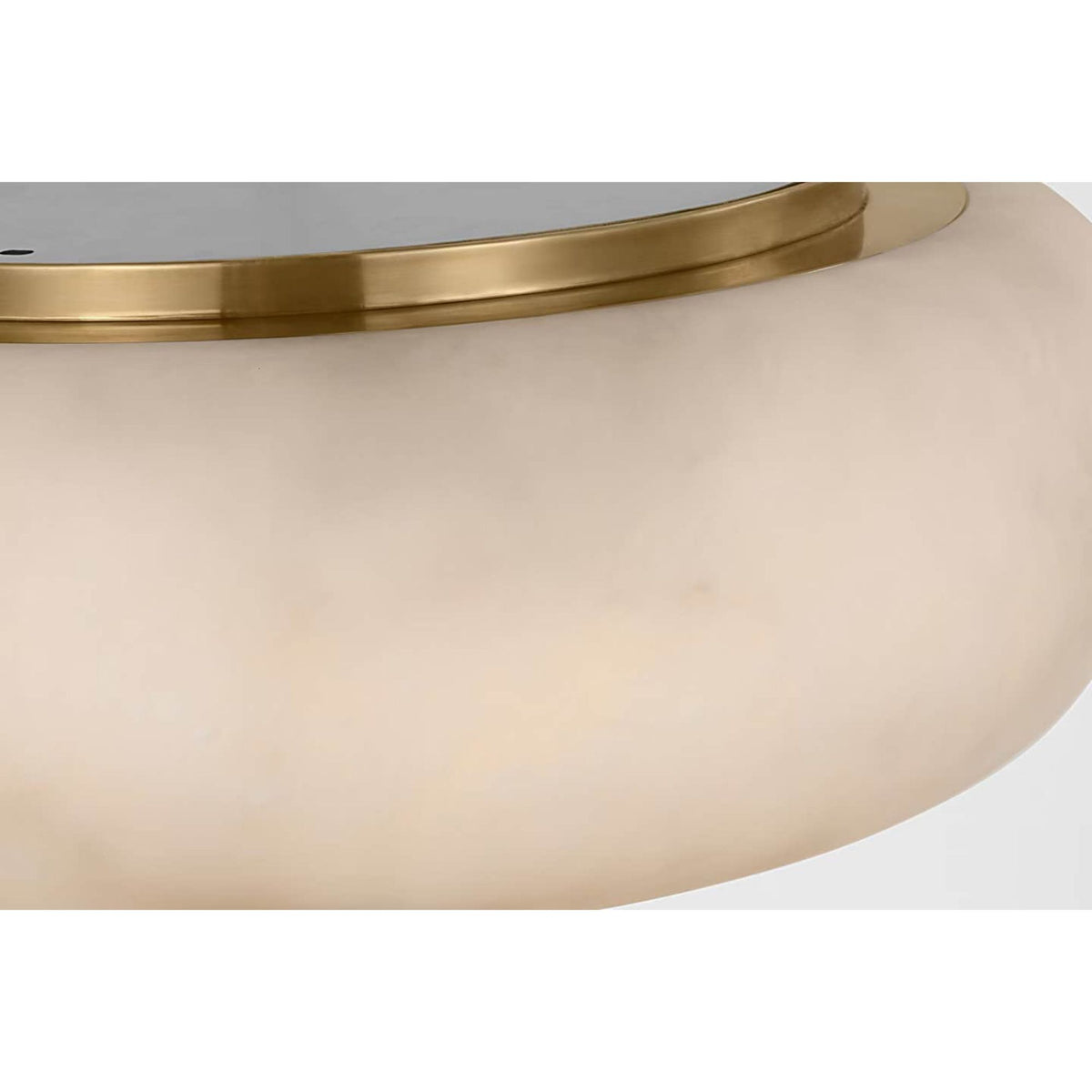 Kelly Wearstler Formosa 17" Flush Mount in Alabaster and Antique-Burnished Brass W17" x H5.75"