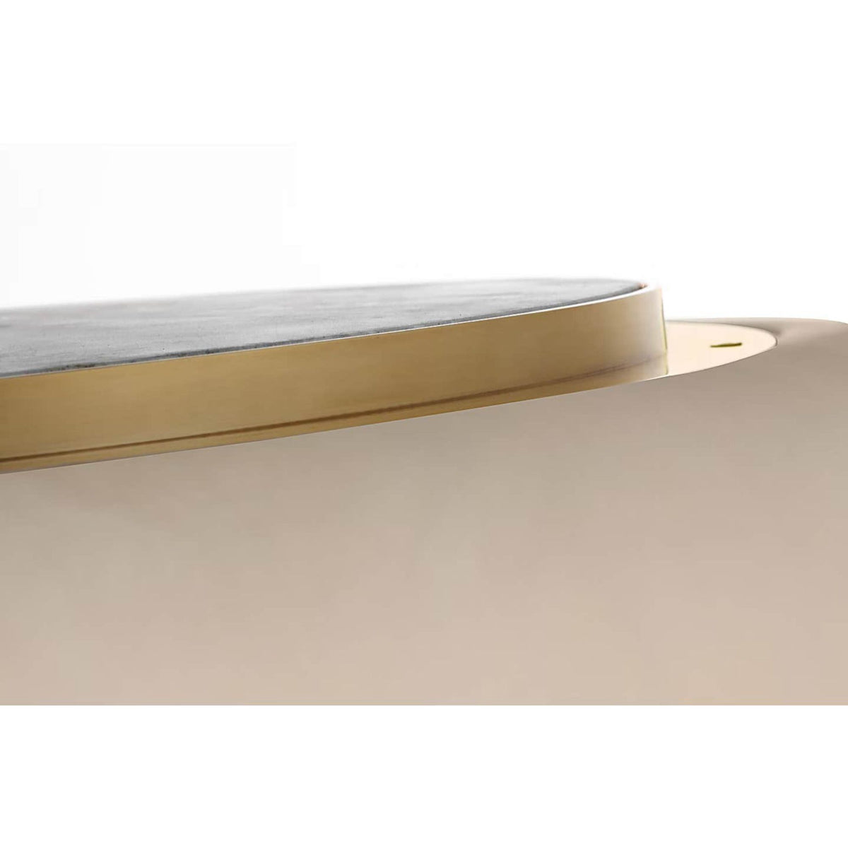 Kelly Wearstler Formosa 22" Flush Mount in Alabaster and Antique-Burnished Brass W22" x H4.25"