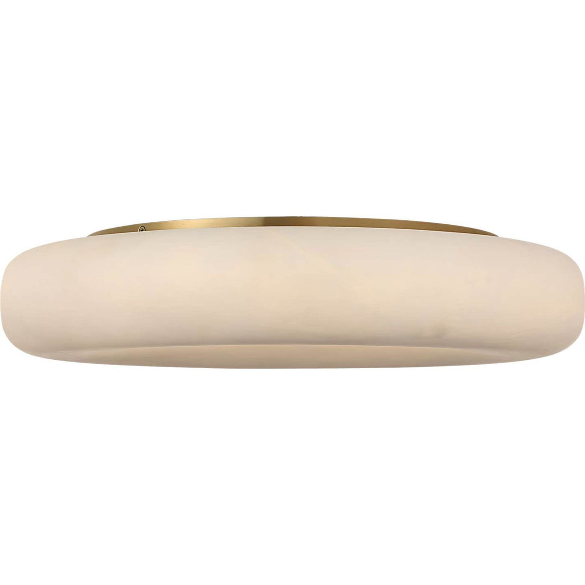Kelly Wearstler Formosa 22" Flush Mount in Alabaster and Antique-Burnished Brass W22" x H4.25"