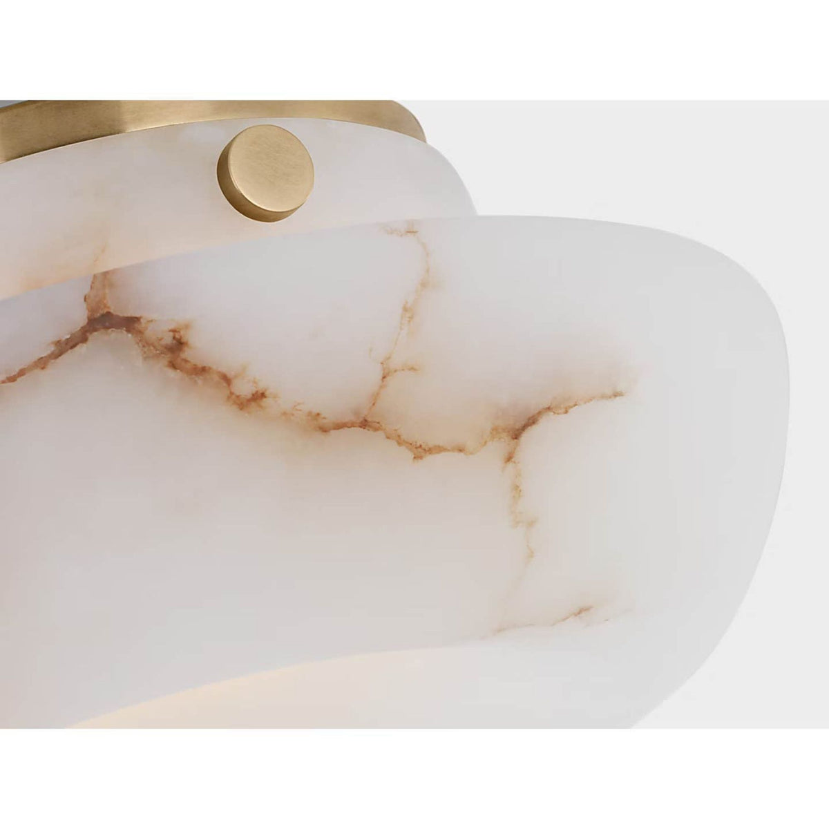 Kelly Wearstler Cappello 6" Flush Mount in Alabaster and Antique-Burnished Brass W6" x H2.75"