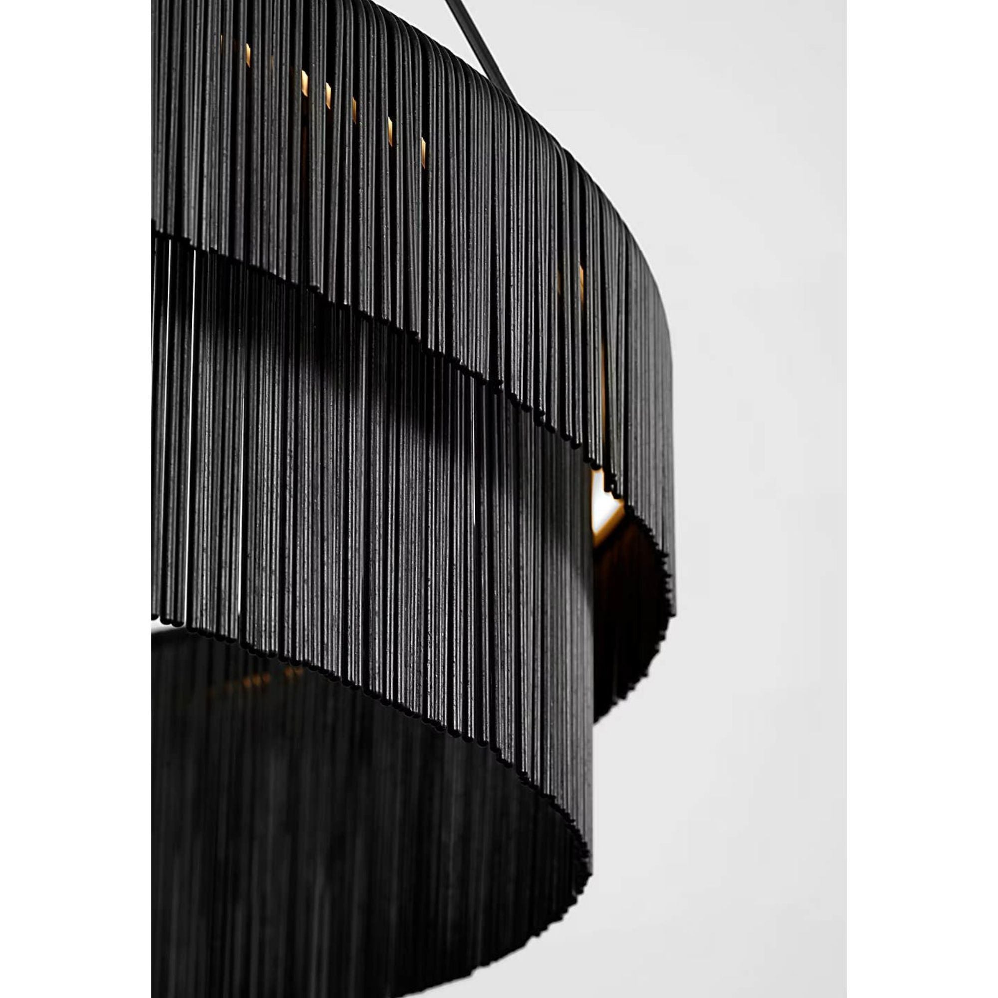 Kelly Wearstler Differo 34" Layered Ring Chandelier in Aged Iron W33.75"
