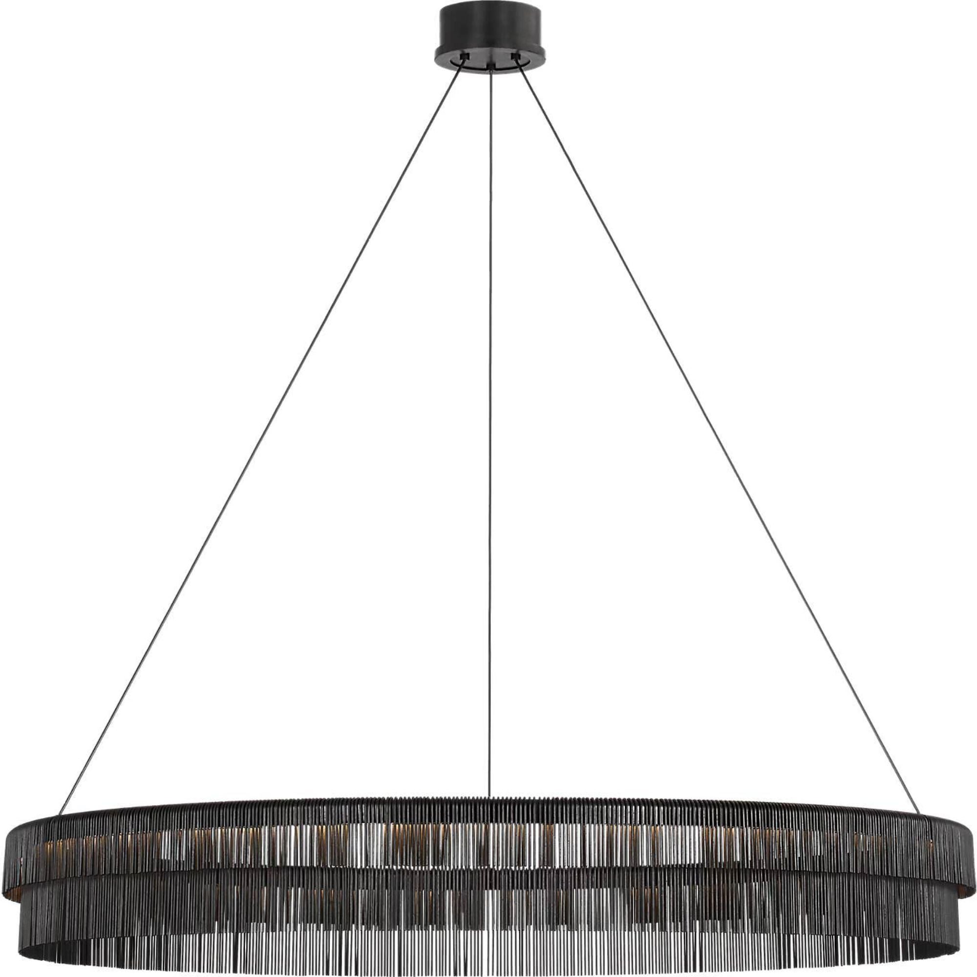 Kelly Wearstler Differo 50" Layered Ring Chandelier in Aged Iron W50"