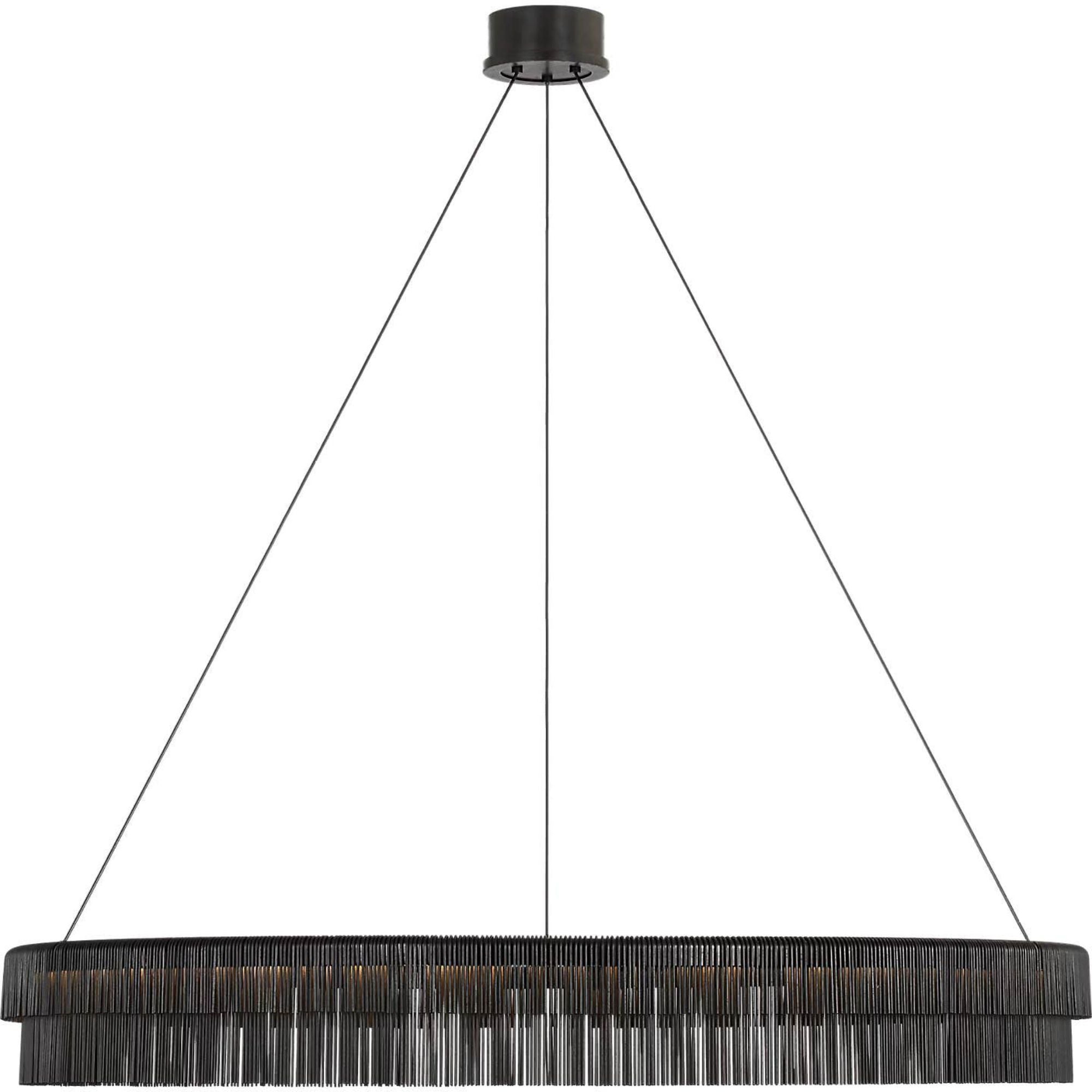 Kelly Wearstler Differo 50" Layered Ring Chandelier in Aged Iron W50"