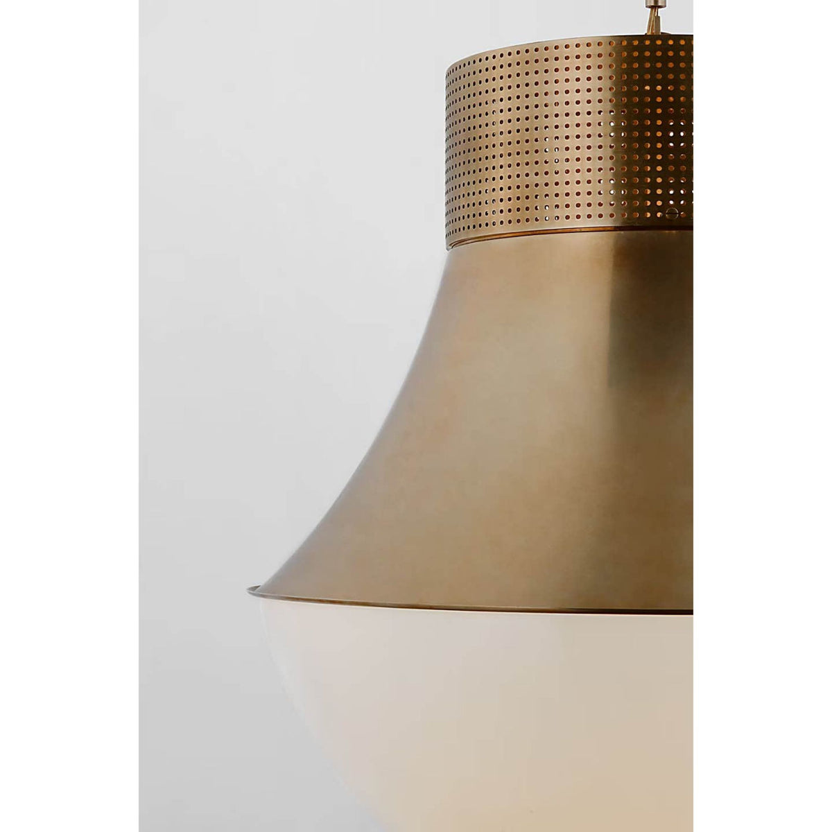 Kelly Wearstler Precision 24" Pendant in Antique-Burnished Brass with White Glass W24"