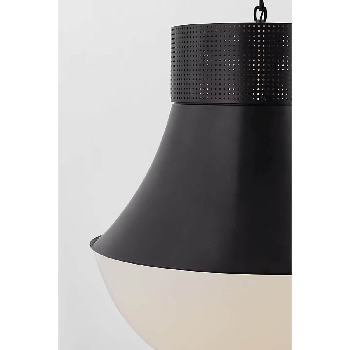 Kelly Wearstler Precision 24" Pendant in Bronze with White Glass W24"
