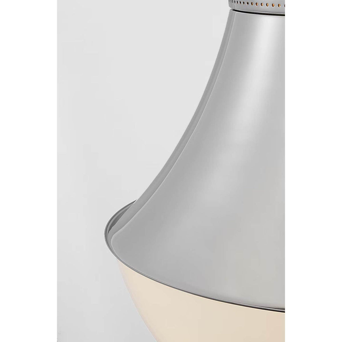 Kelly Wearstler Precision 24" Pendant in Polished Nickel with White Glass W24"