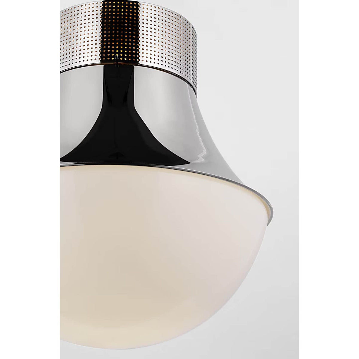 Kelly Wearstler Precision 24" Pendant in Polished Nickel with White Glass W24"