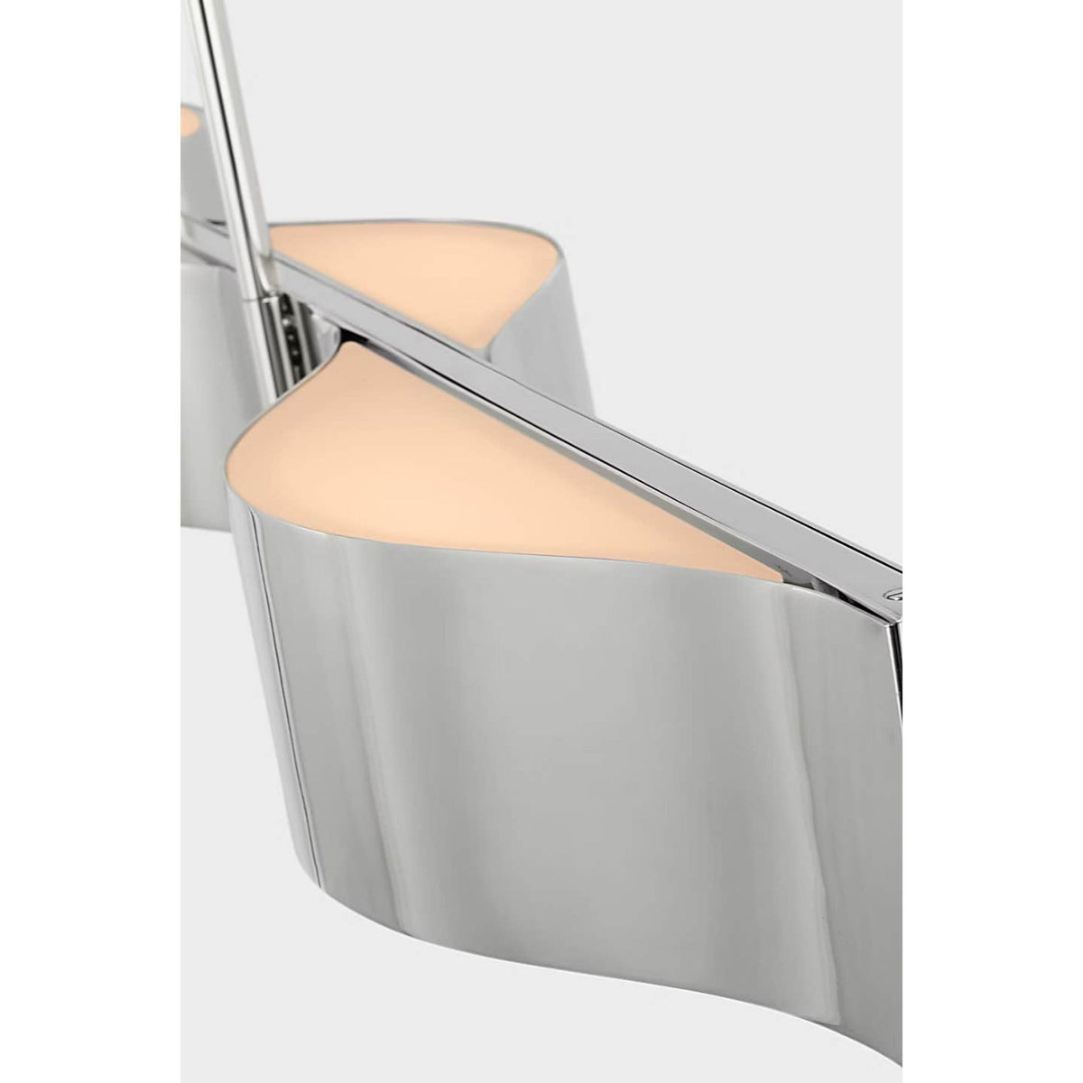 Kelly Wearstler Avant 60" Linear Pendant in Polished Nickel with Frosted Glass W6.75" x 60"