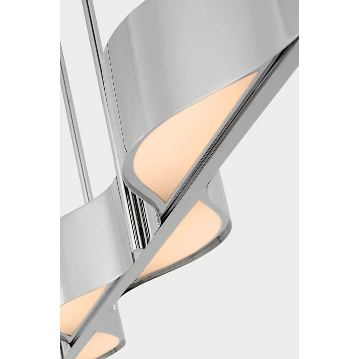 Kelly Wearstler Avant 60" Linear Pendant in Polished Nickel with Frosted Glass W6.75" x 60"