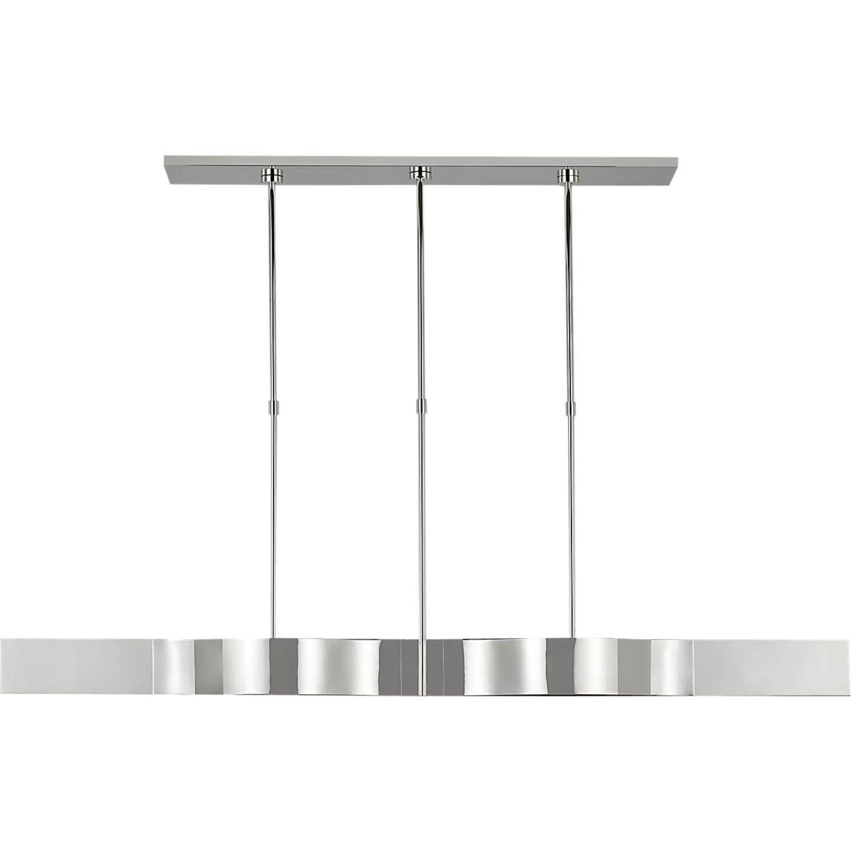 Kelly Wearstler Avant 60" Linear Pendant in Polished Nickel with Frosted Glass W6.75" x 60"