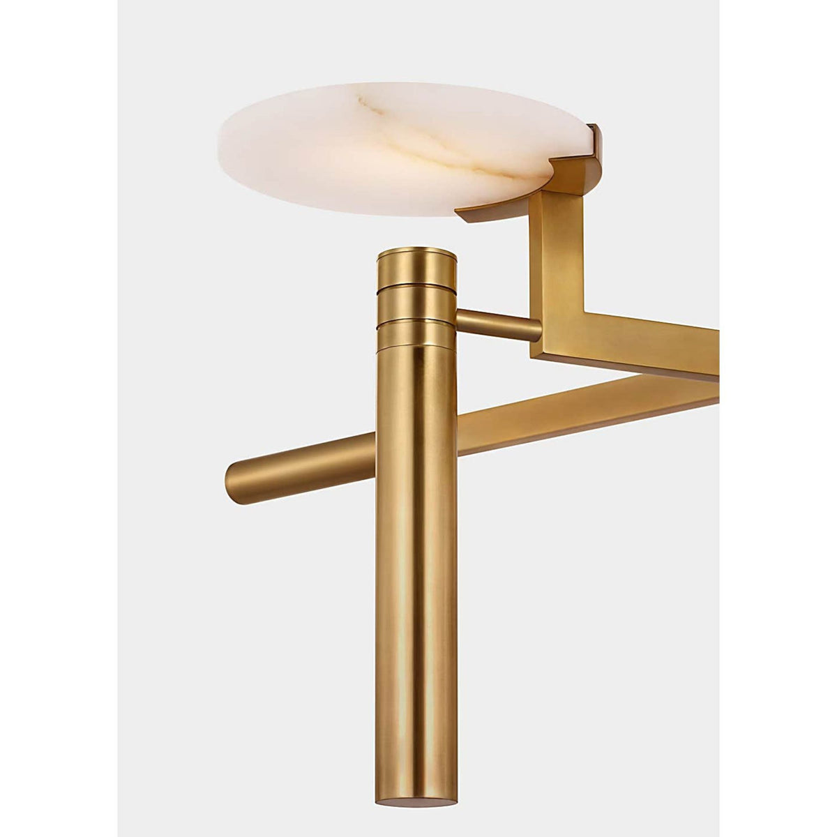 Kelly Wearstler Melange 36" Floating Disc Chandelier in Antique-Burnished Brass with Alabaster W36"