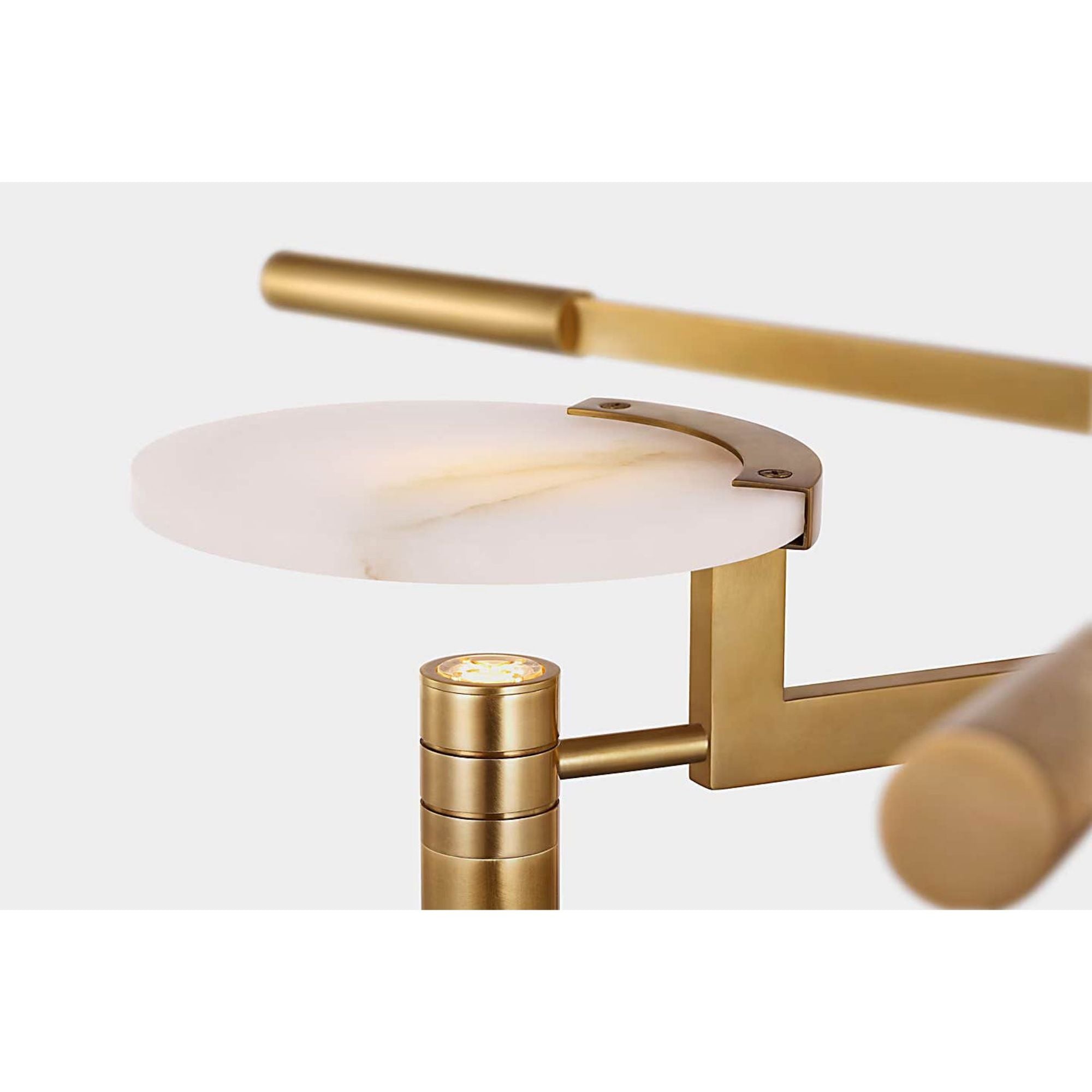 Kelly Wearstler Melange 36" Floating Disc Chandelier in Antique-Burnished Brass with Alabaster W36"