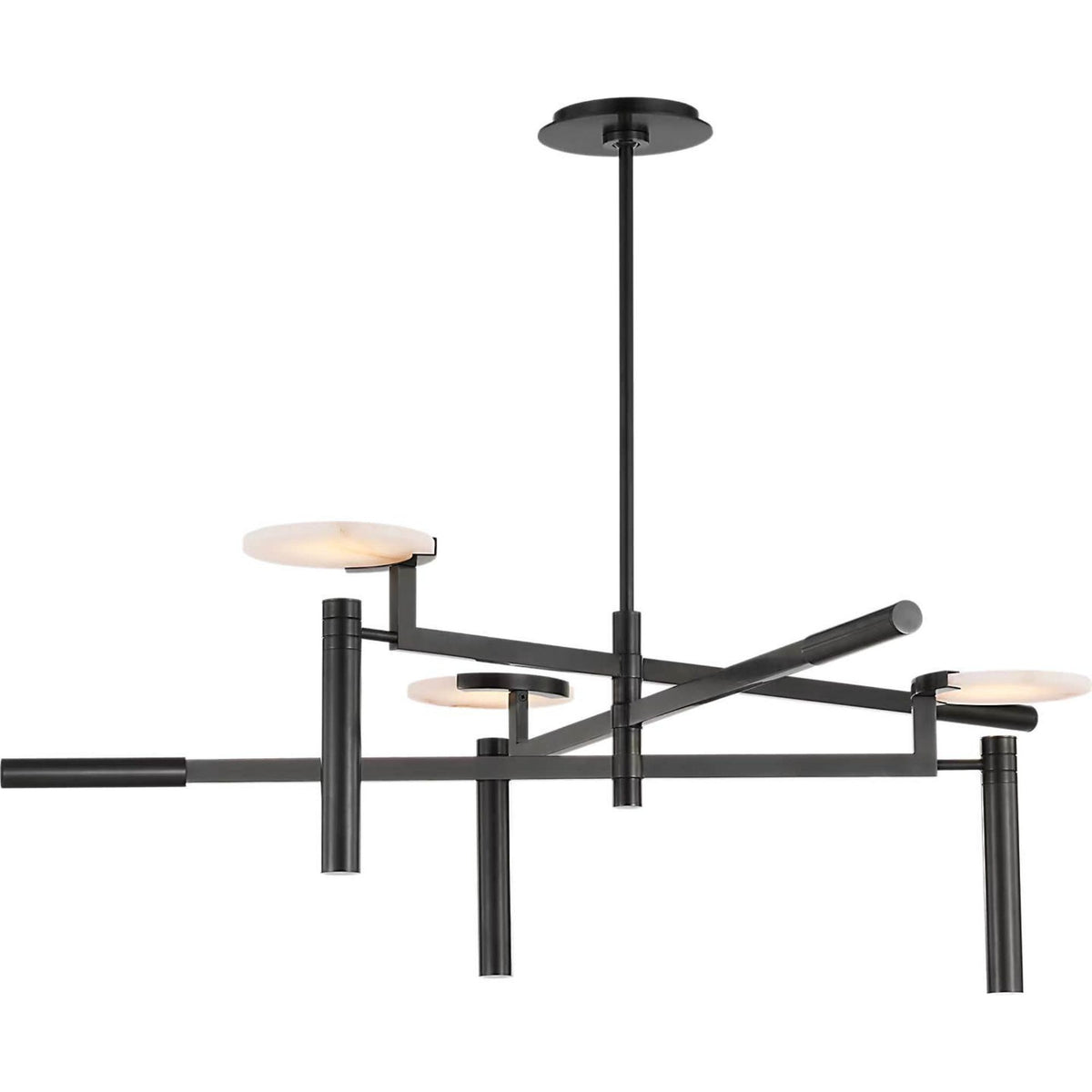 Kelly Wearstler Melange 36" Floating Disc Chandelier in Bronze with Alabaster W36"