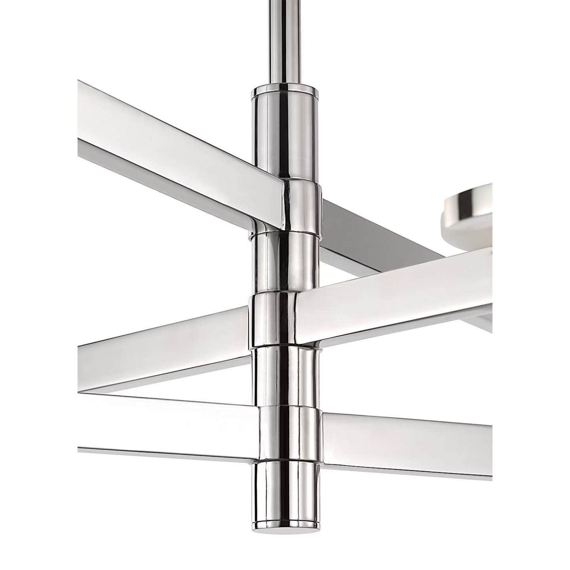 Kelly Wearstler Melange 36" Floating Disc Chandelier in Polished Nickel with Alabaster W36"
