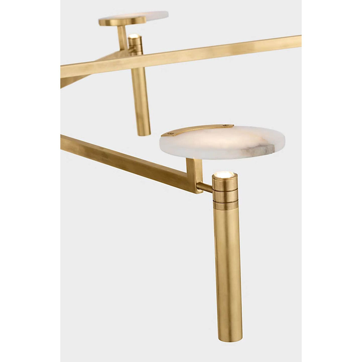 Kelly Wearstler Melange Grande Floating Disc Chandelier in Antique-Burnished Brass with Alabaster W60"