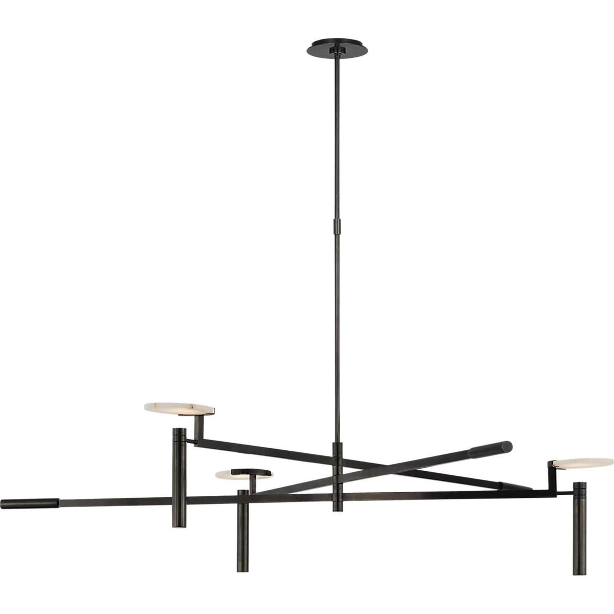 Kelly Wearstler Melange Grande Floating Disc Chandelier in Bronze with Alabaster W60"