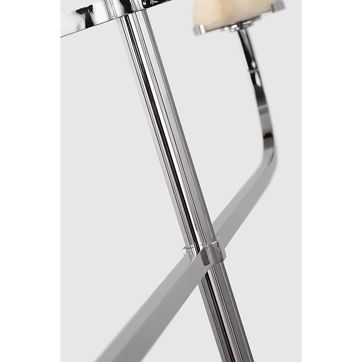 Kelly Wearstler Pedra Three Tier Shallow Chandelier in Polished Nickel with Alabaster W40.75" x H32.25"