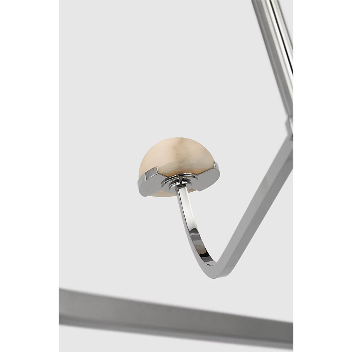Kelly Wearstler Pedra Three Tier Shallow Chandelier in Polished Nickel with Alabaster W40.75" x H32.25"