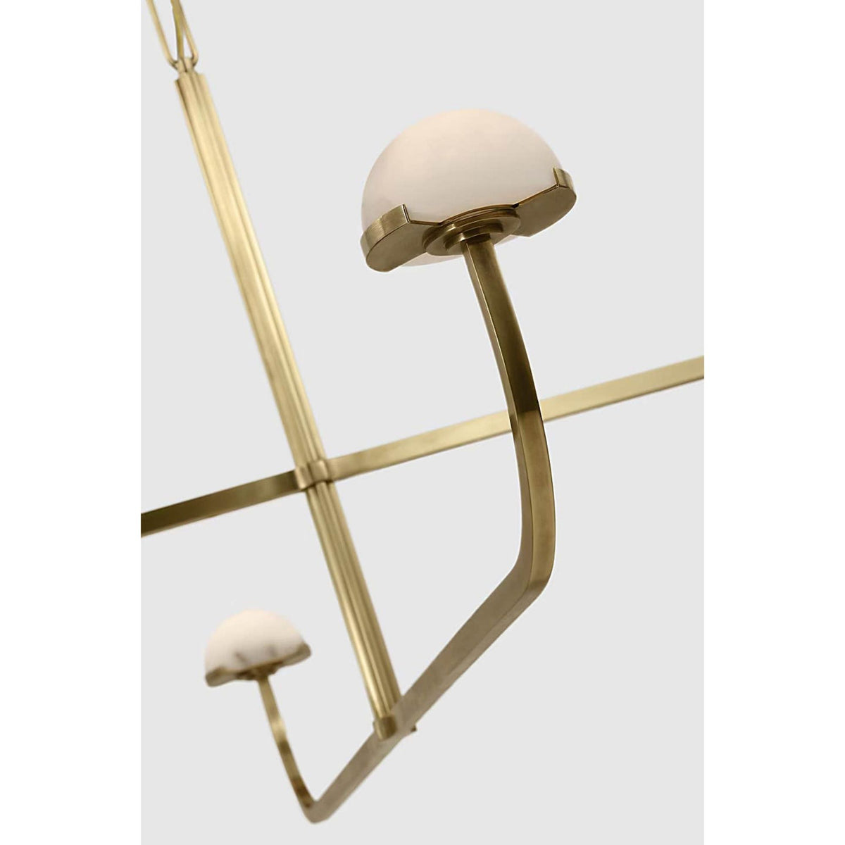 Kelly Wearstler Pedra Two Tier Shallow Chandelier in Antique-Burnished Brass with Alabaster W54.75" x H24.75"